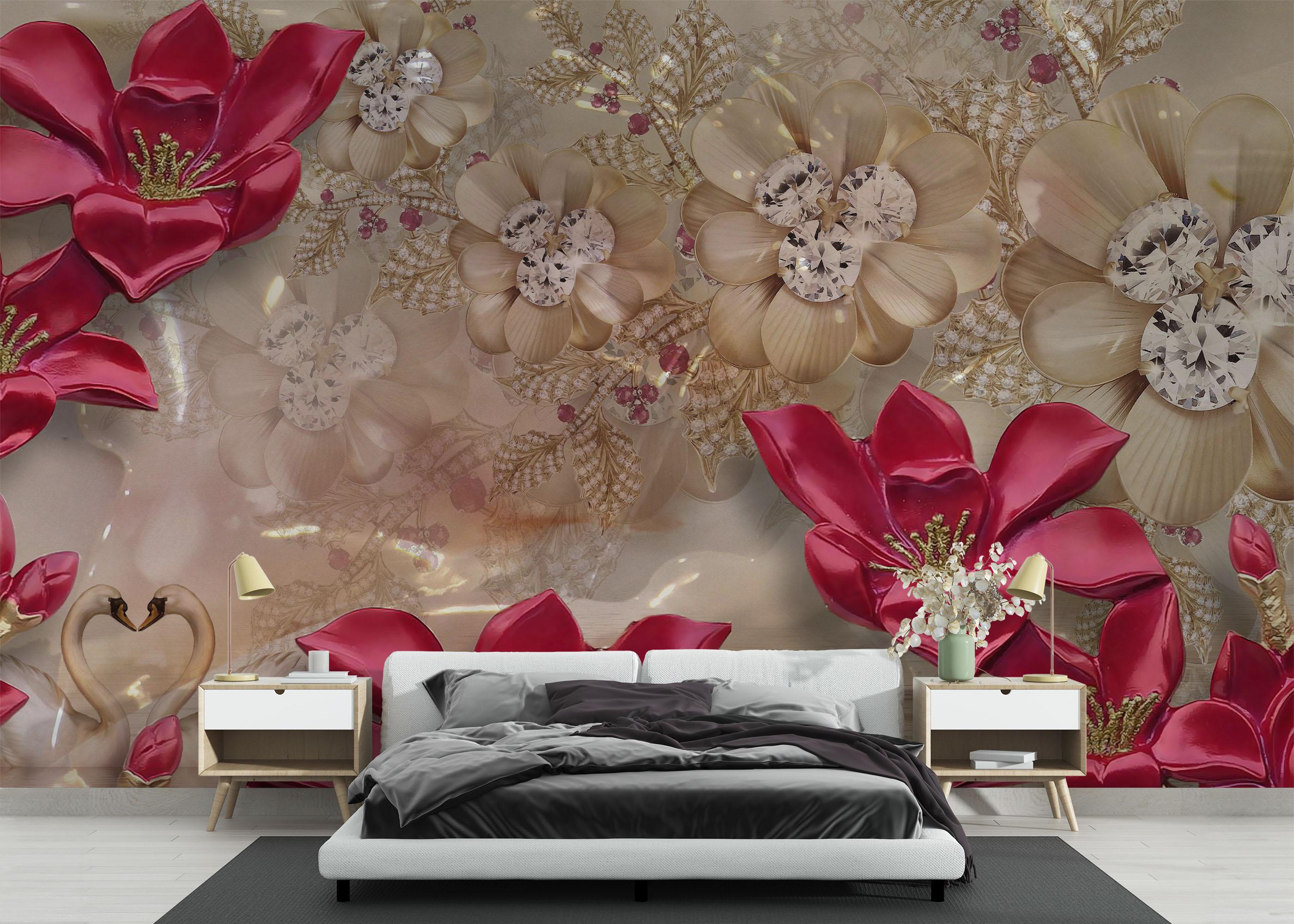 Fototapeta Diamond Flowers mockup 3