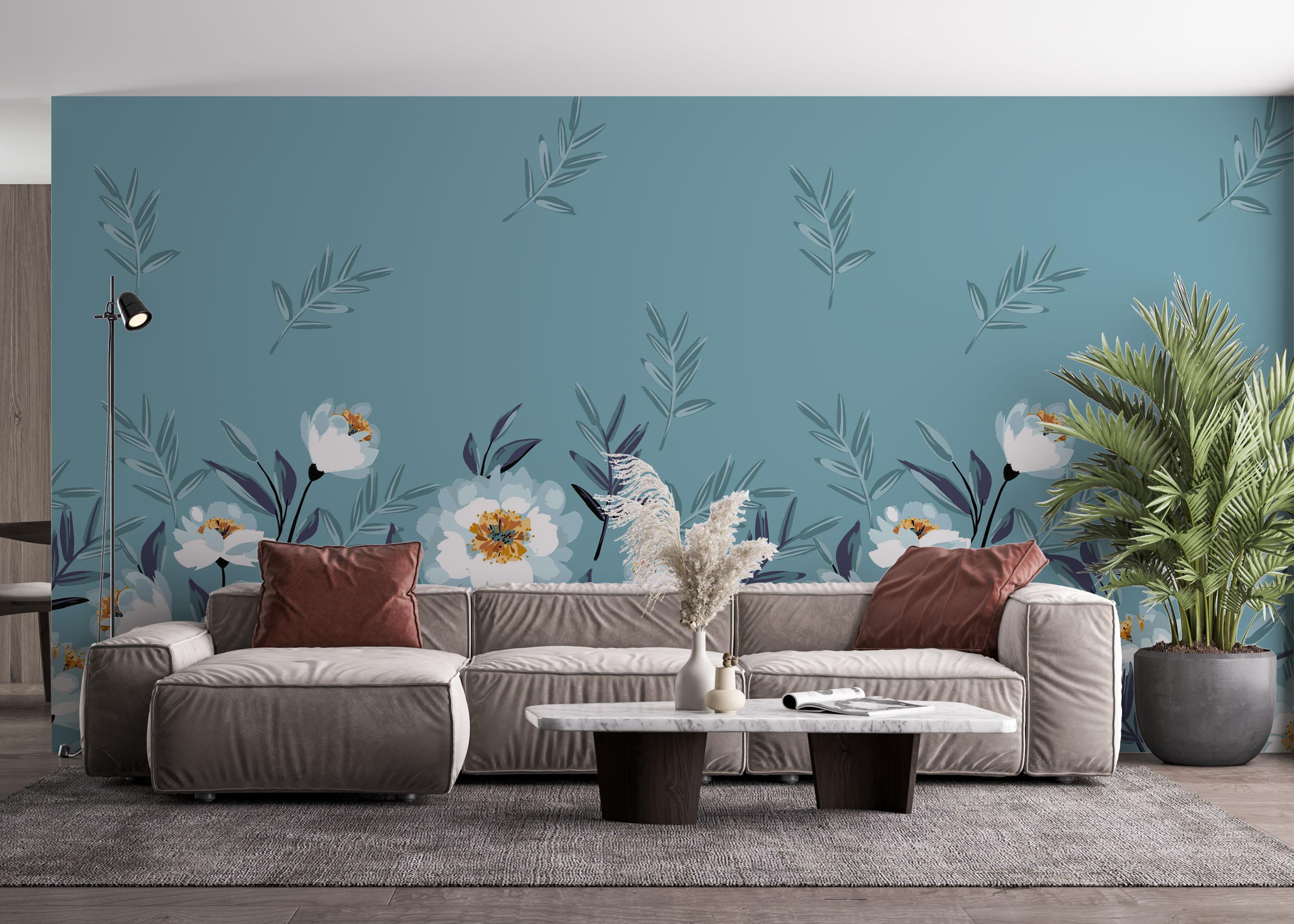 Fototapeta Baby Blue Flower mockup 4