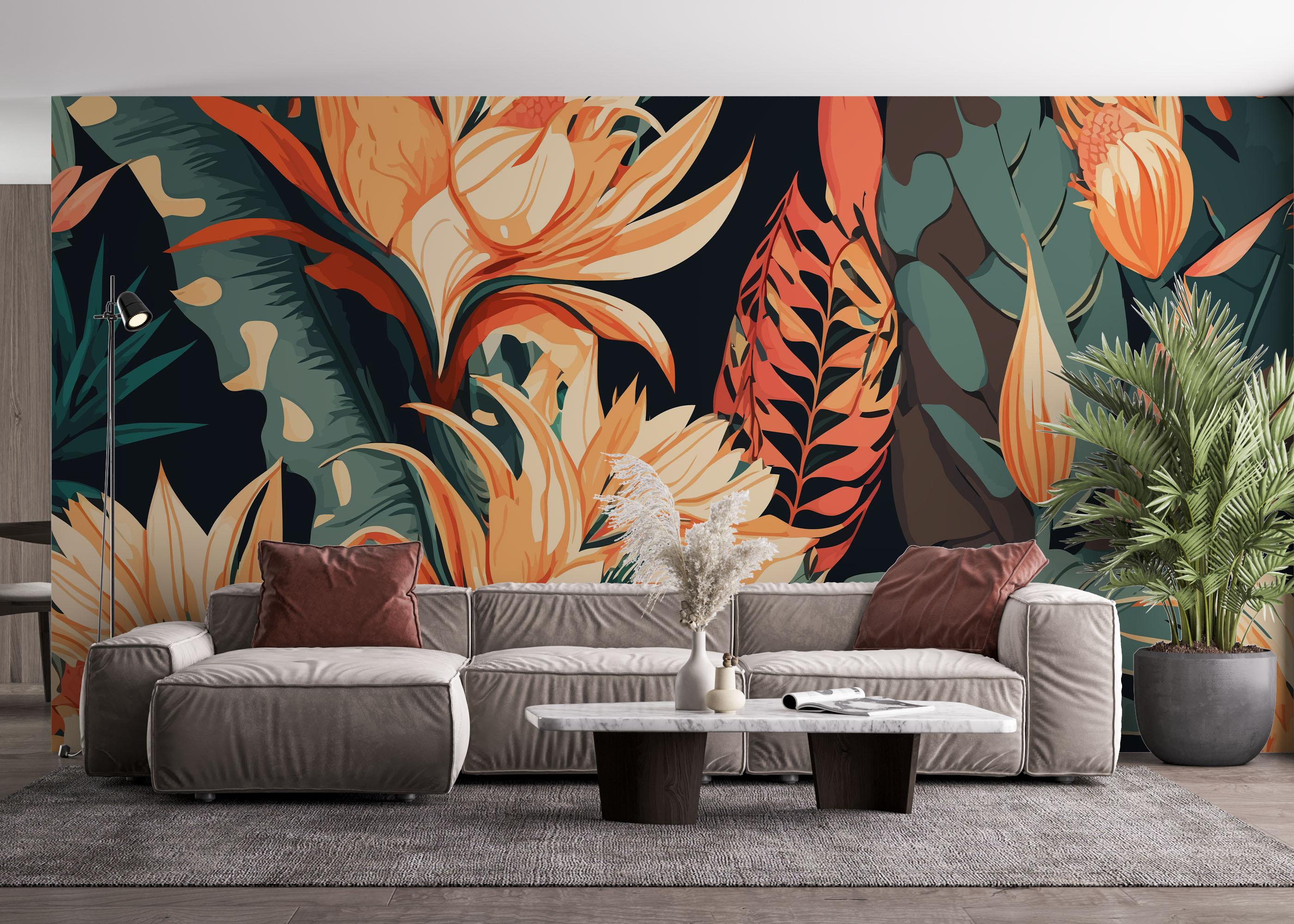 Fototapeta Big Orange Plant mockup 4