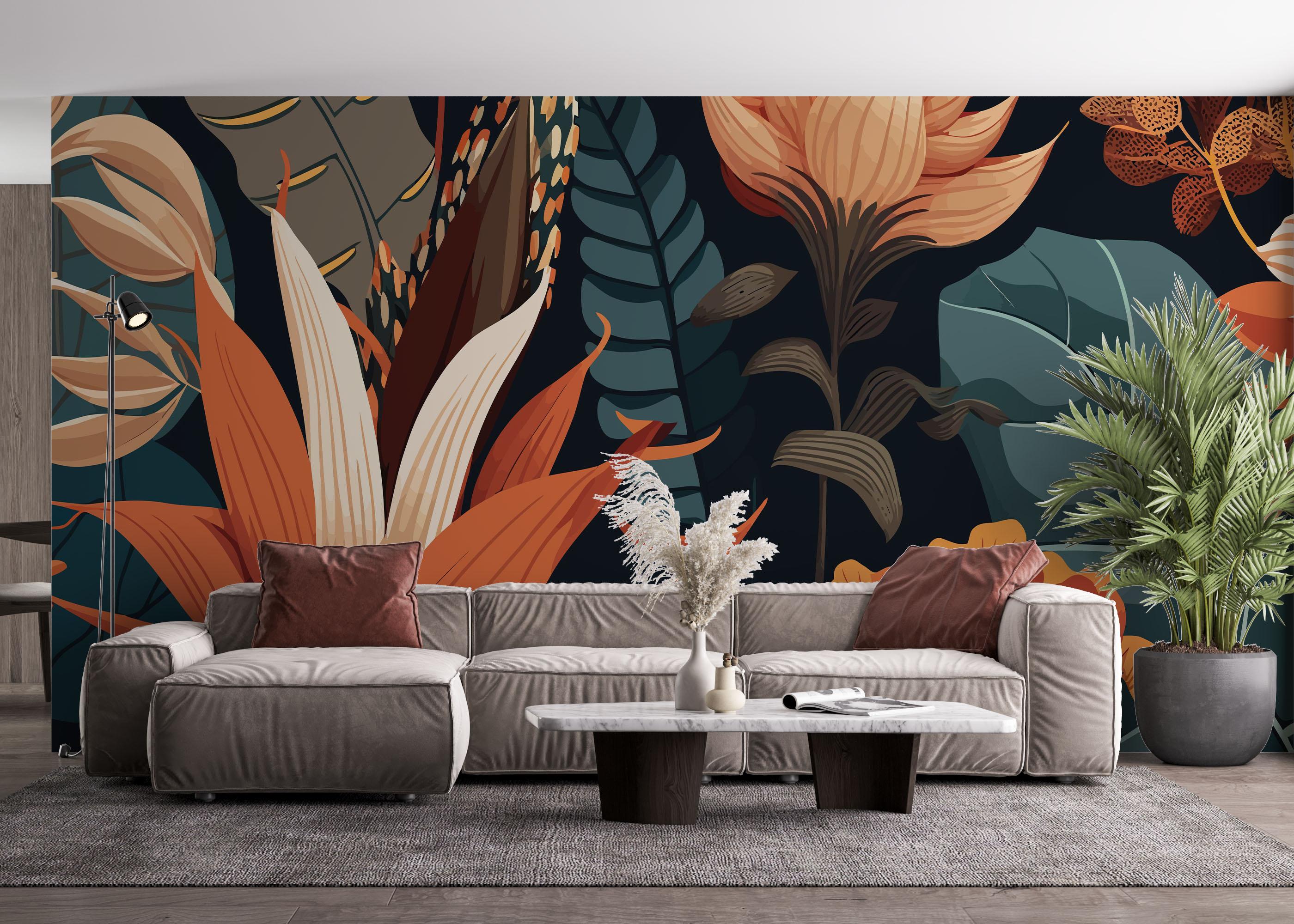 Fototapeta Brown Orange Plants mockup 4