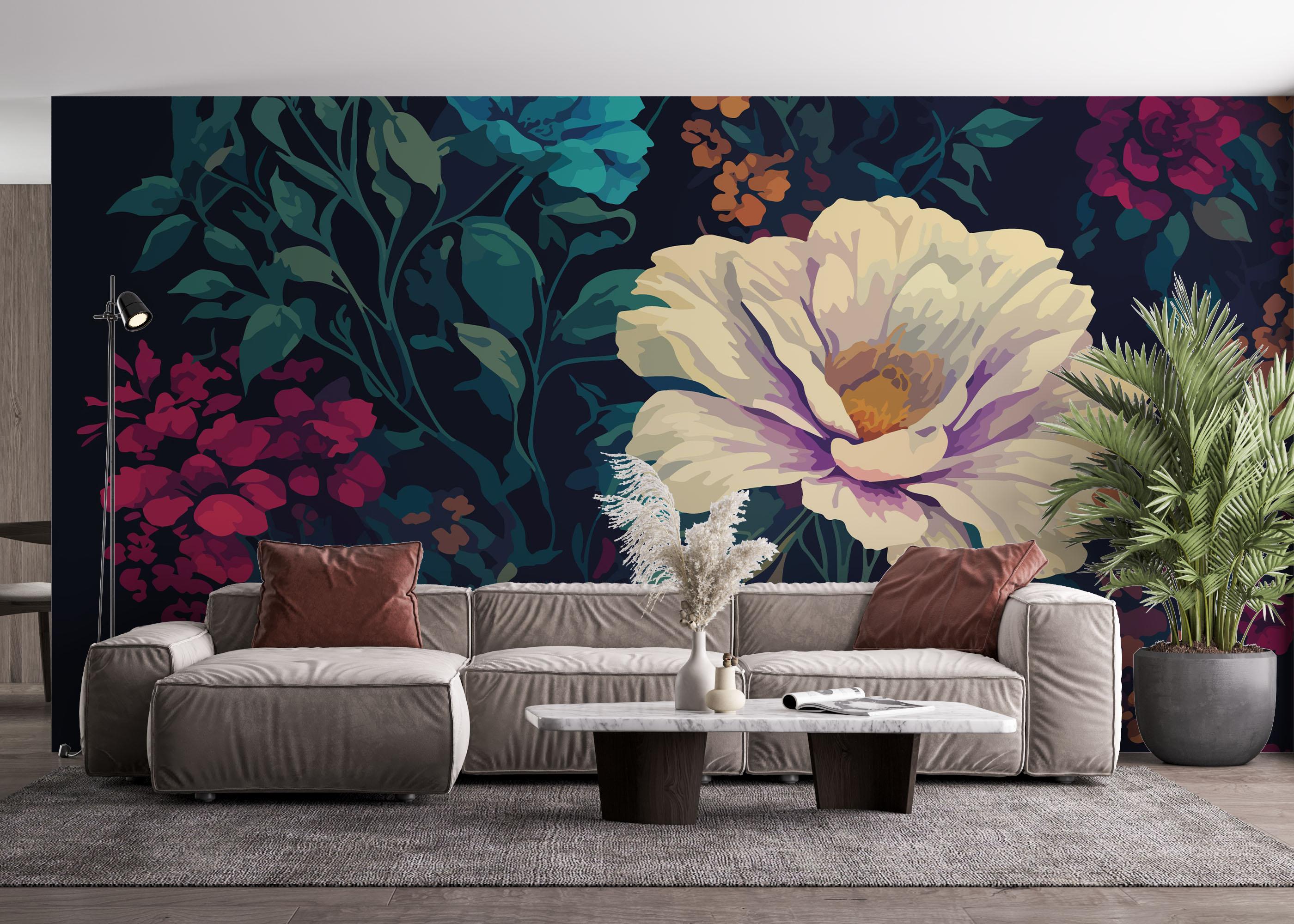 Fototapeta Colorful Flowers Art mockup 4