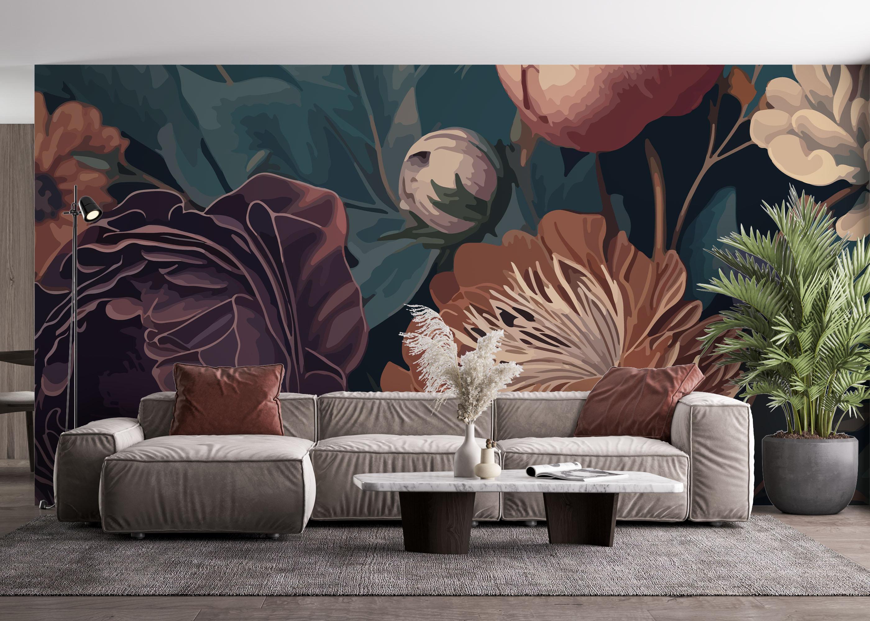 Fototapeta Dark Orange Peony mockup 4