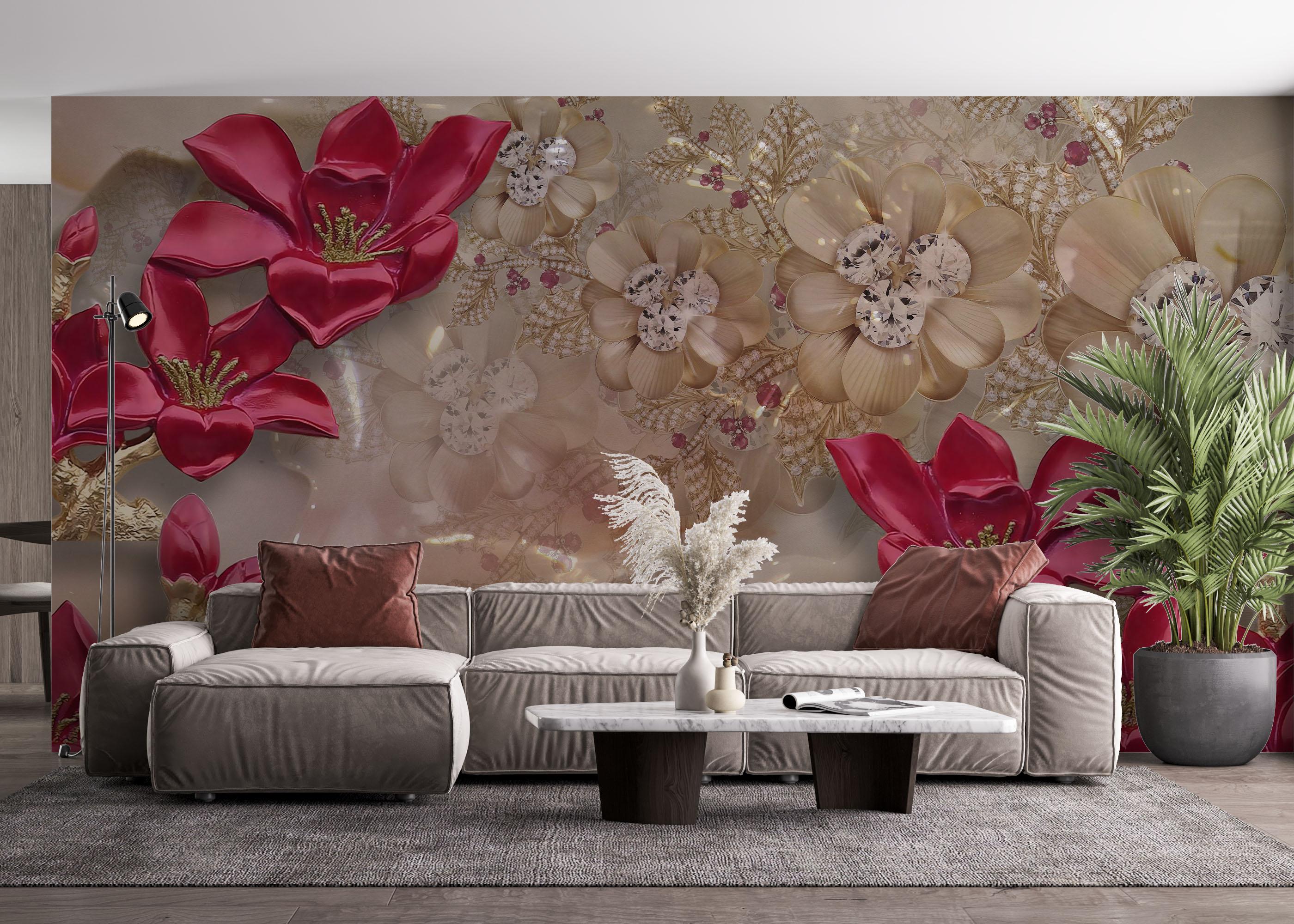 Fototapeta Diamond Flowers mockup 4