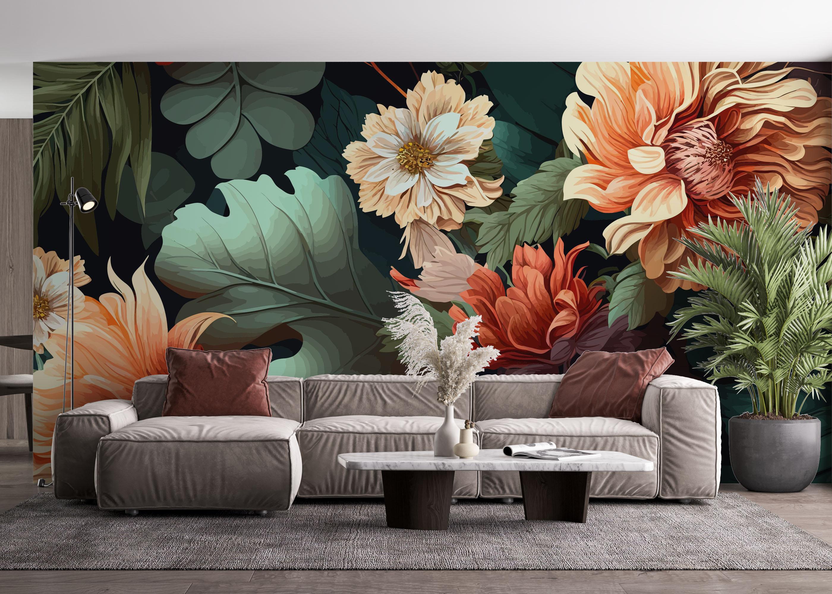 Fototapeta Flower Beautiful Cream mockup 4