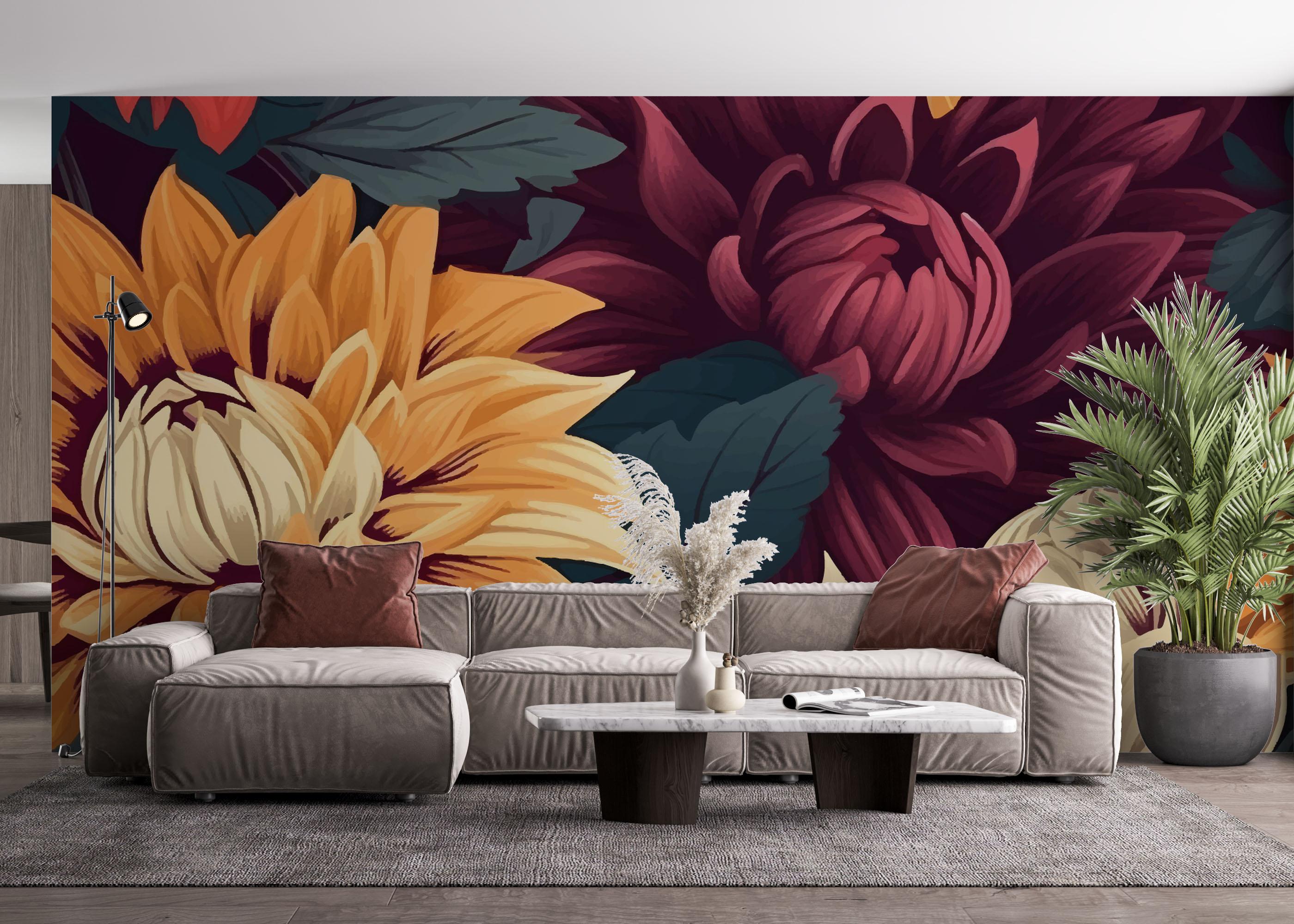 Fototapeta Yellow Cream Flower mockup 4