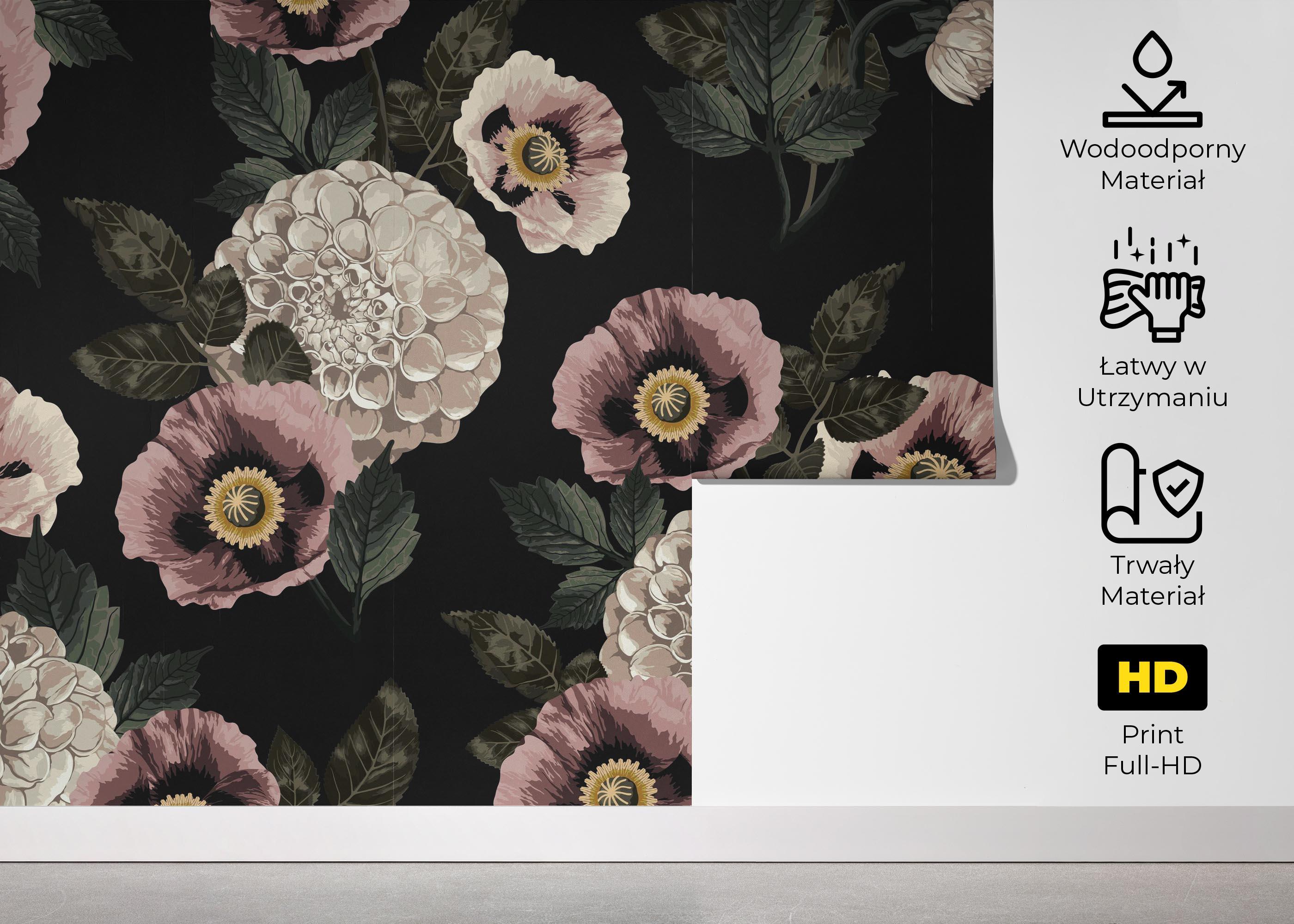 Fototapeta Black Pink Poppy mockup 5