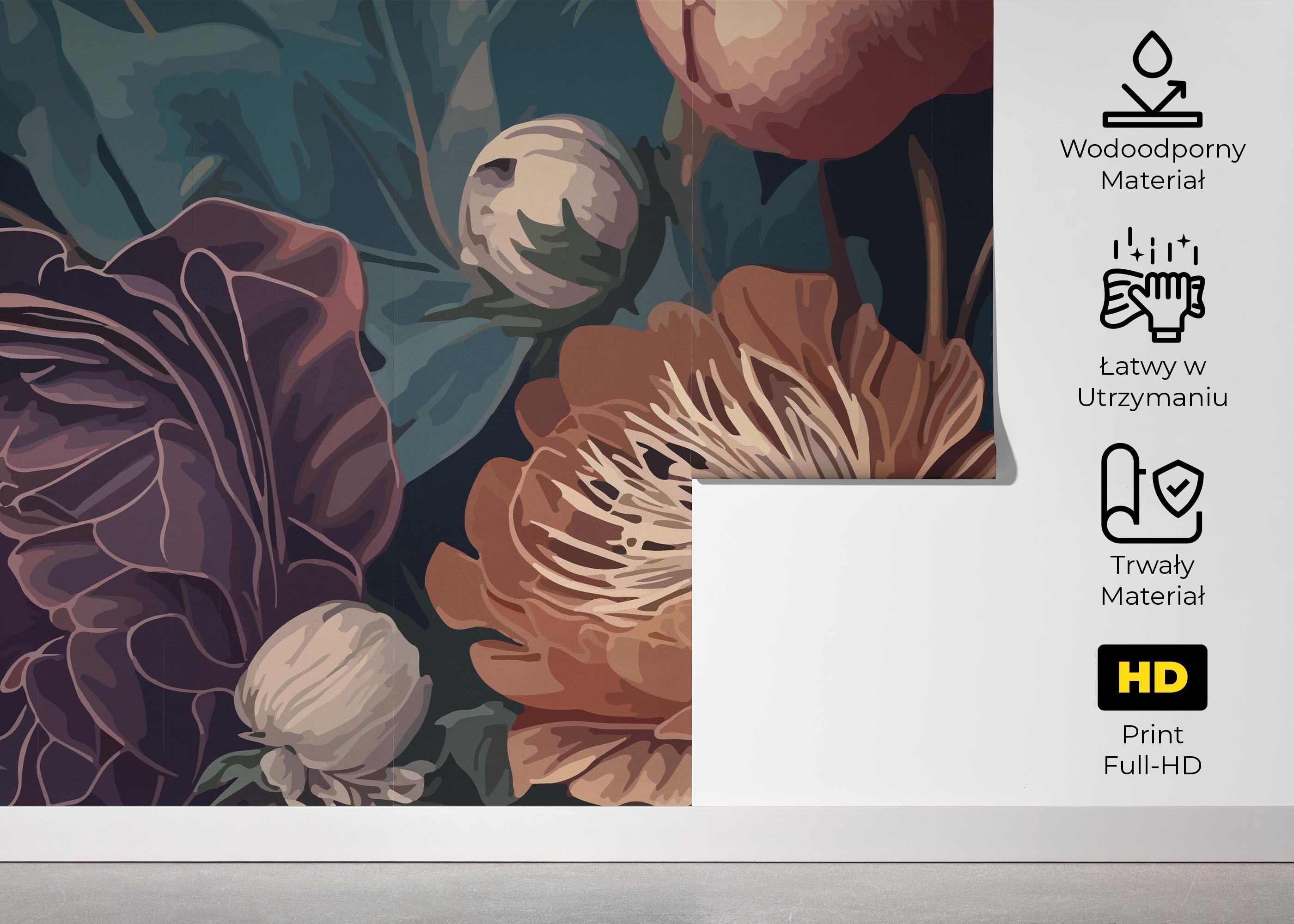 Fototapeta Dark Orange Peony mockup 5