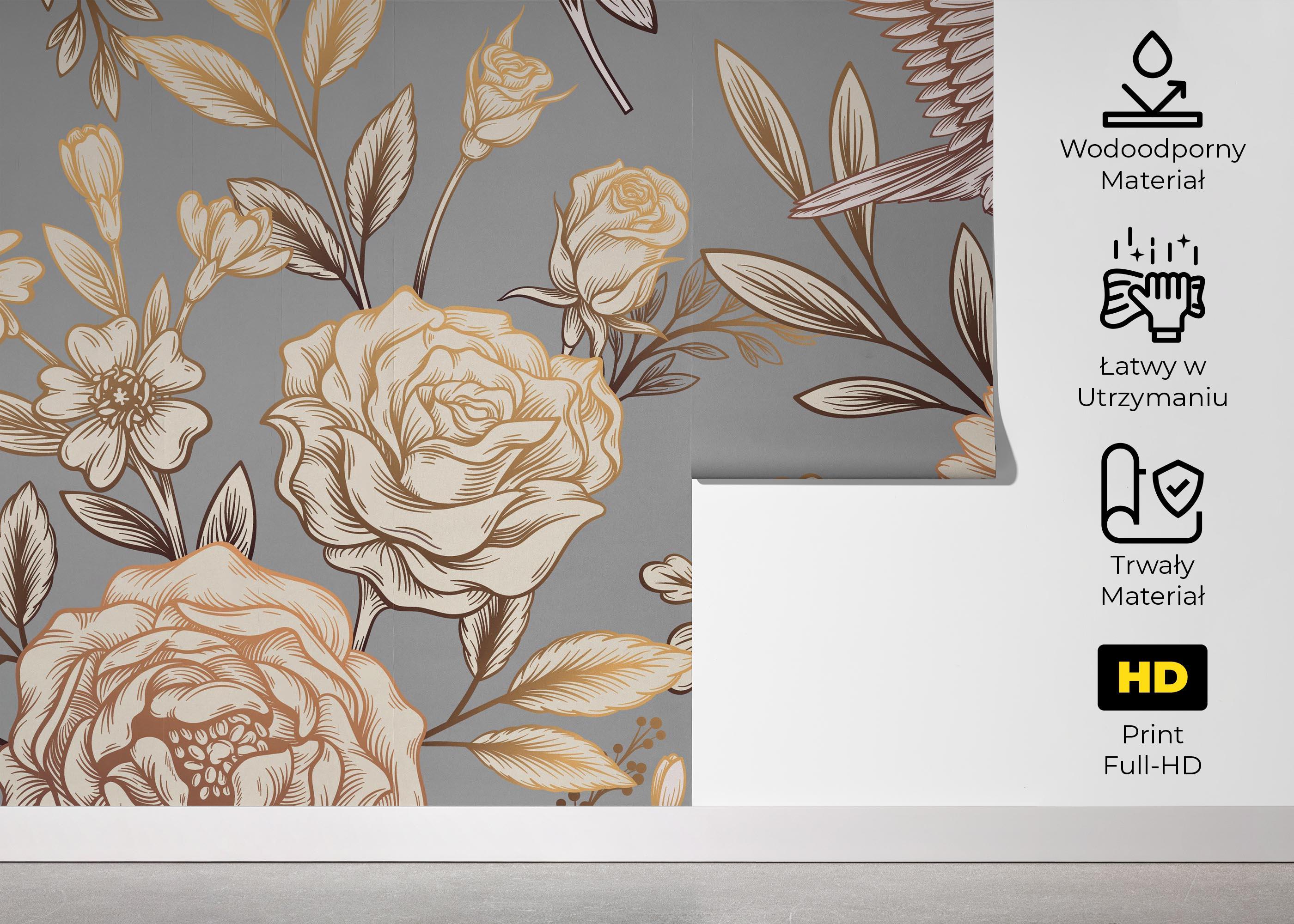 Fototapeta Gold Brown Flower mockup 5