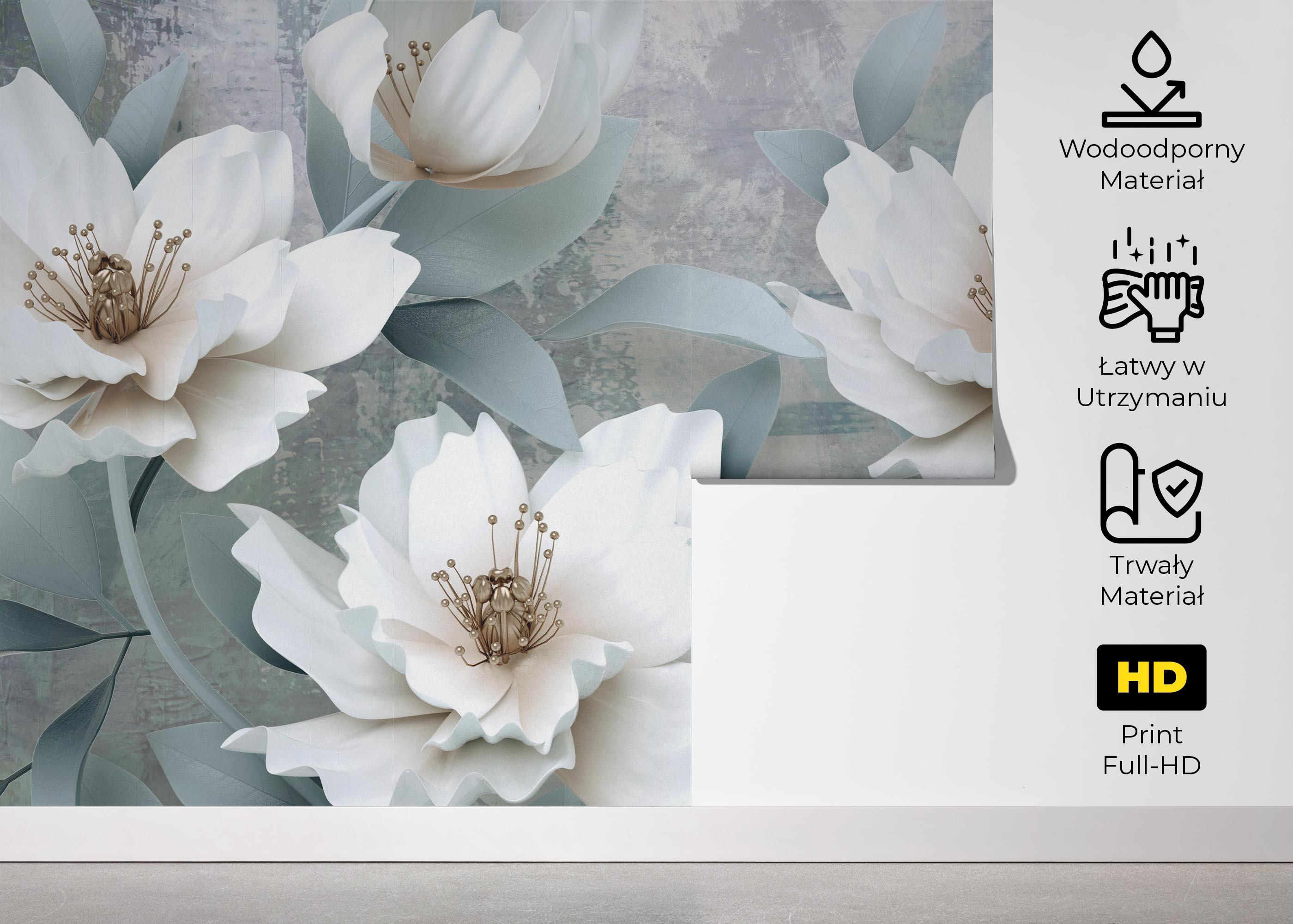 Fototapeta Light Turquoise Flowers mockup 5