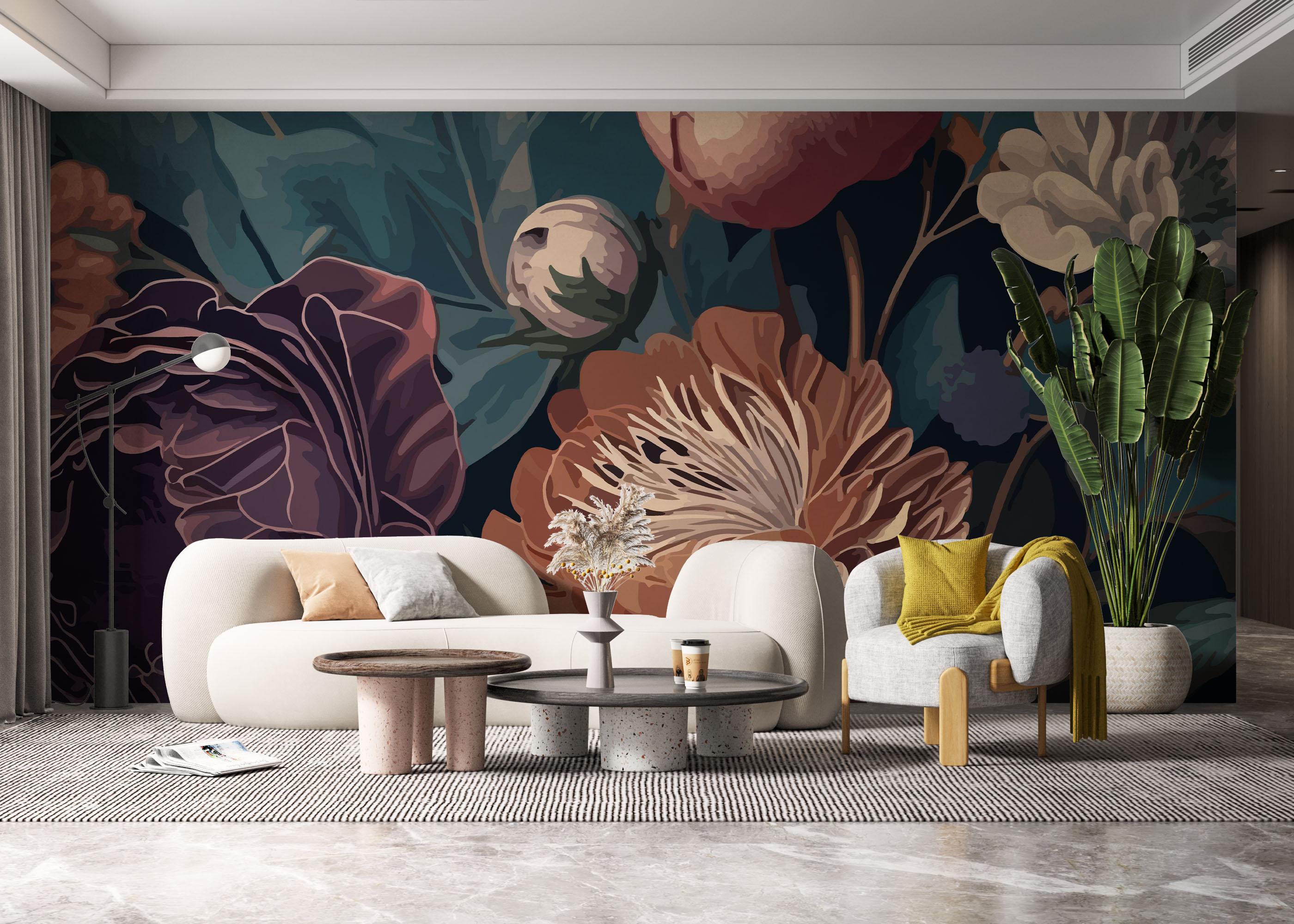 Fototapeta Dark Orange Peony mockup 6