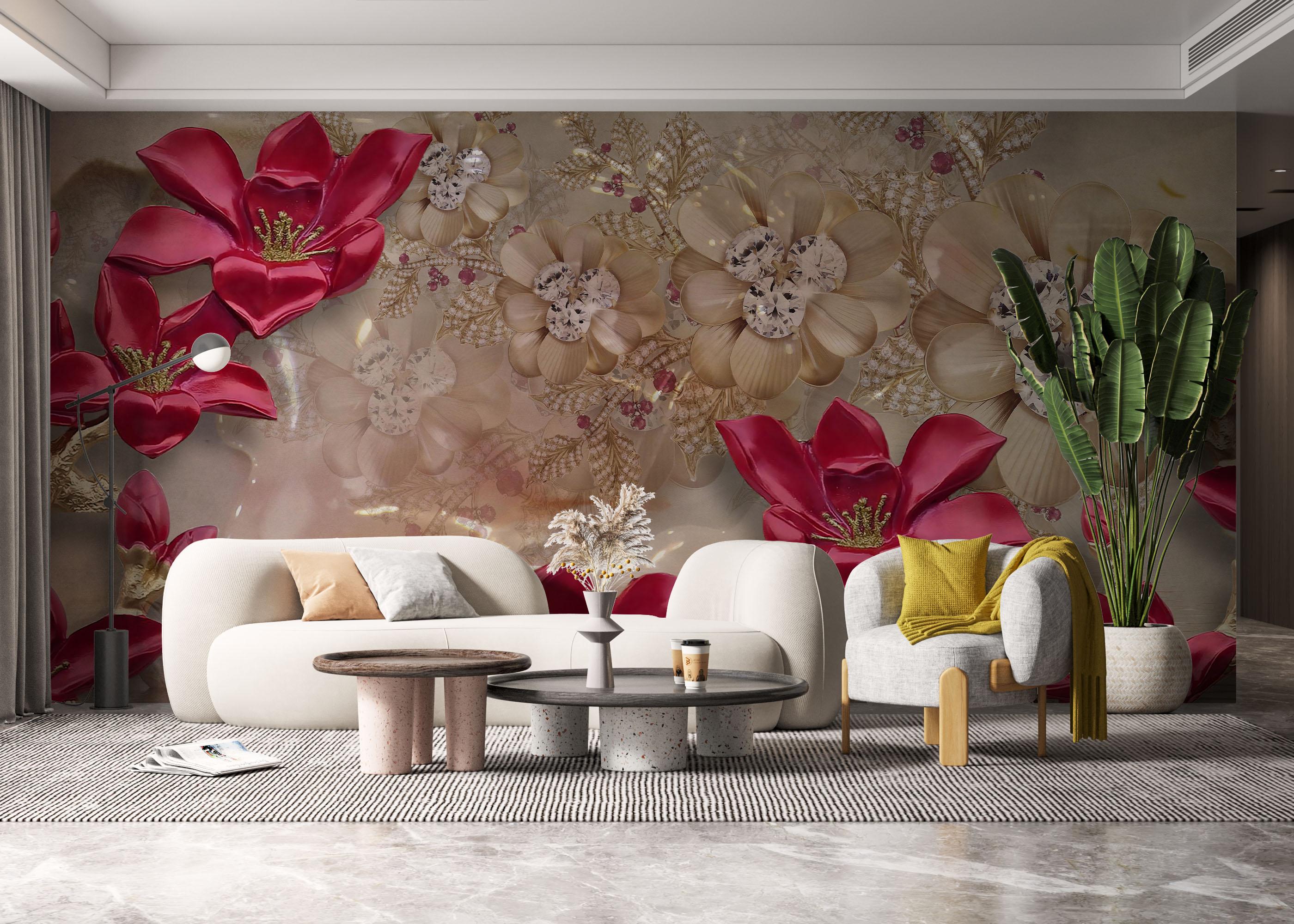 Fototapeta Diamond Flowers mockup 6