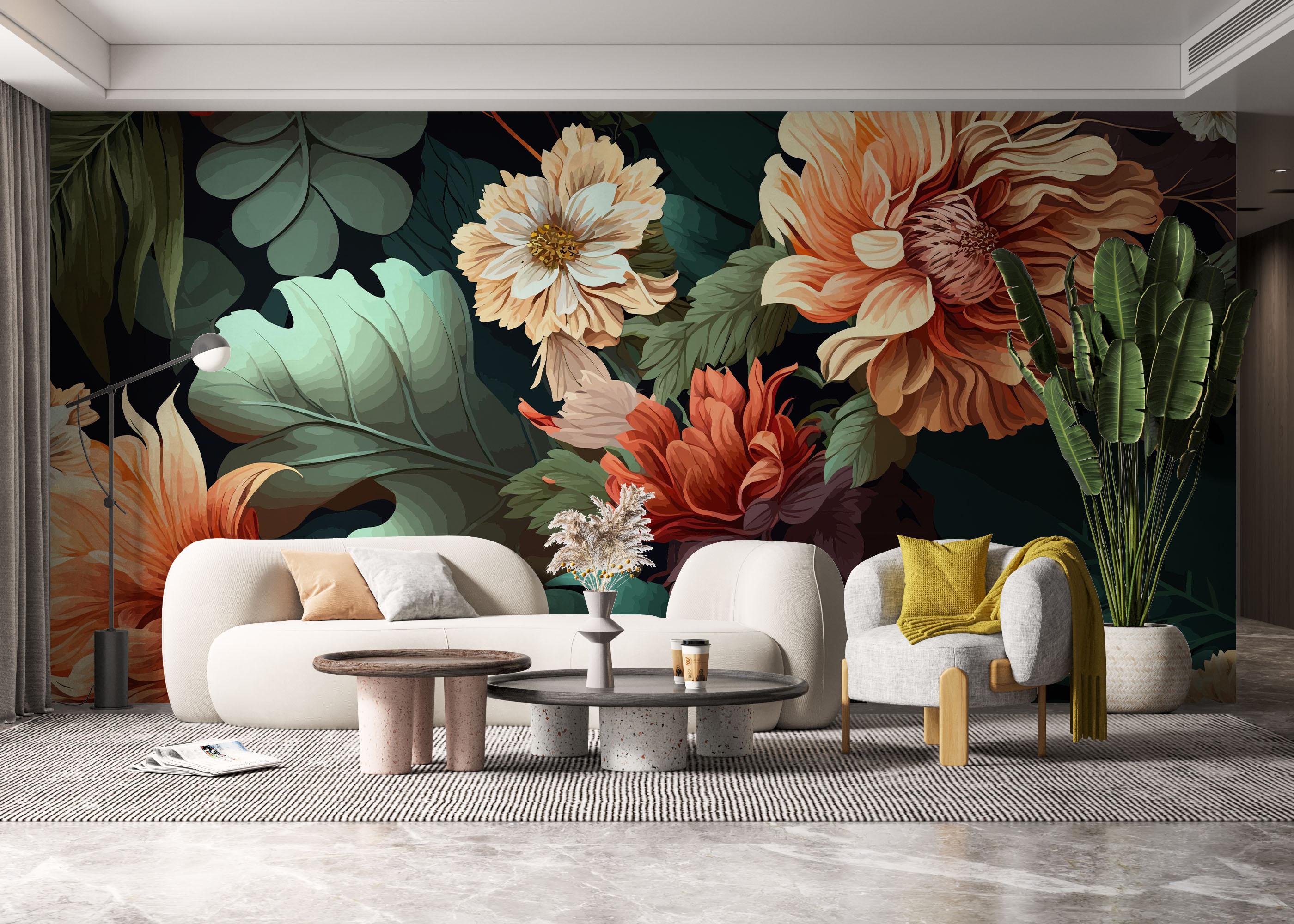 Fototapeta Flower Beautiful Cream mockup 6