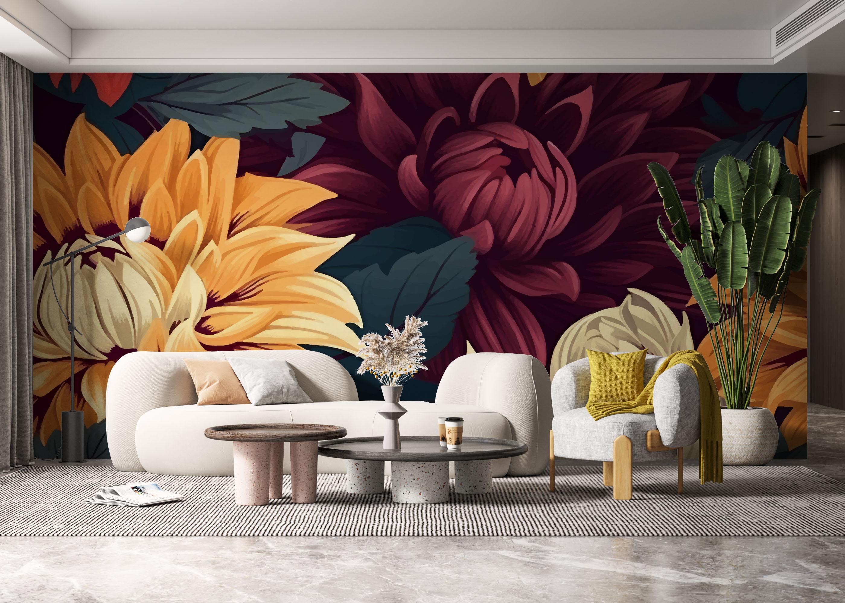 Fototapeta Yellow Cream Flower mockup 6