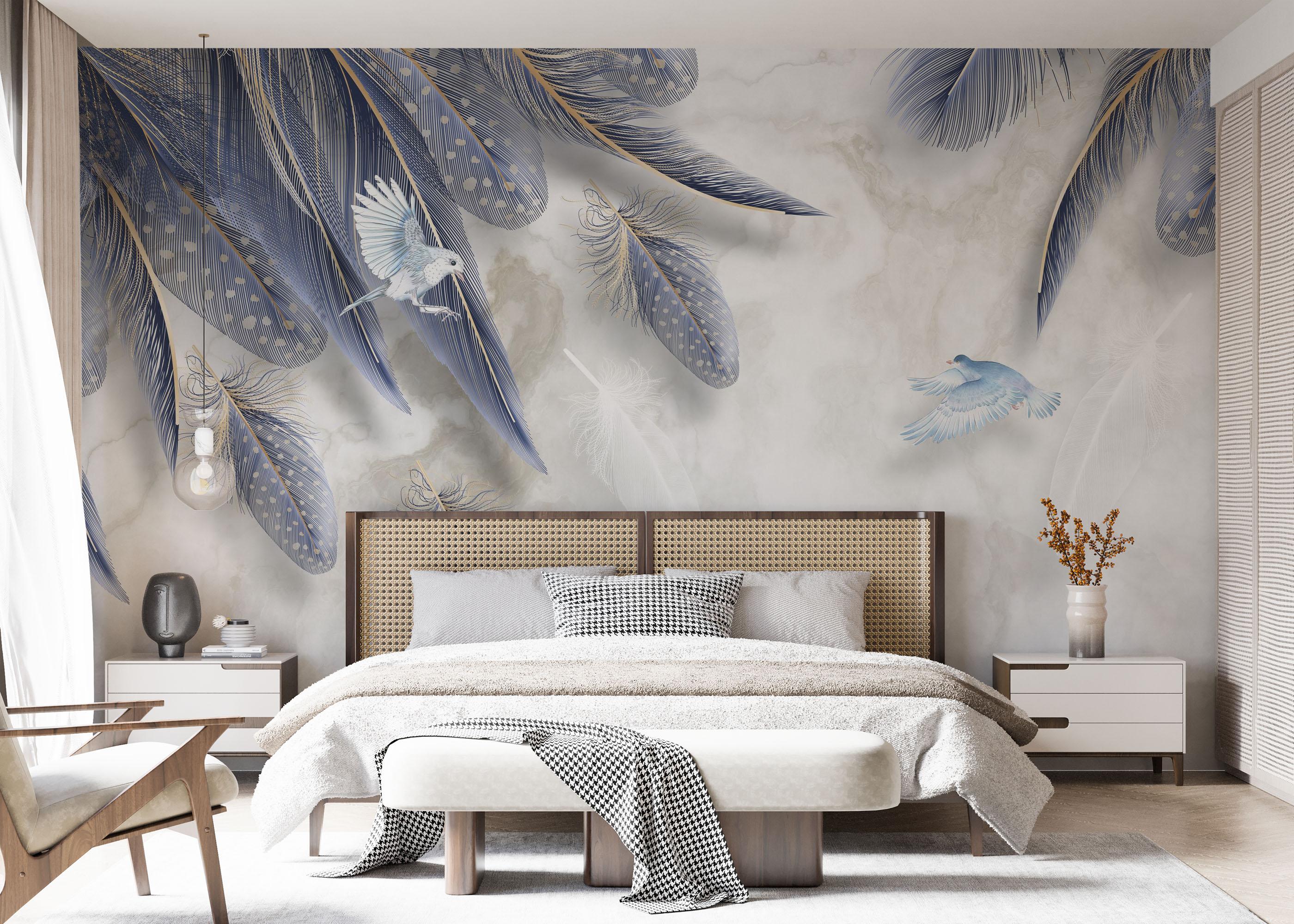 Fototapeta Blue Feather mockup 7