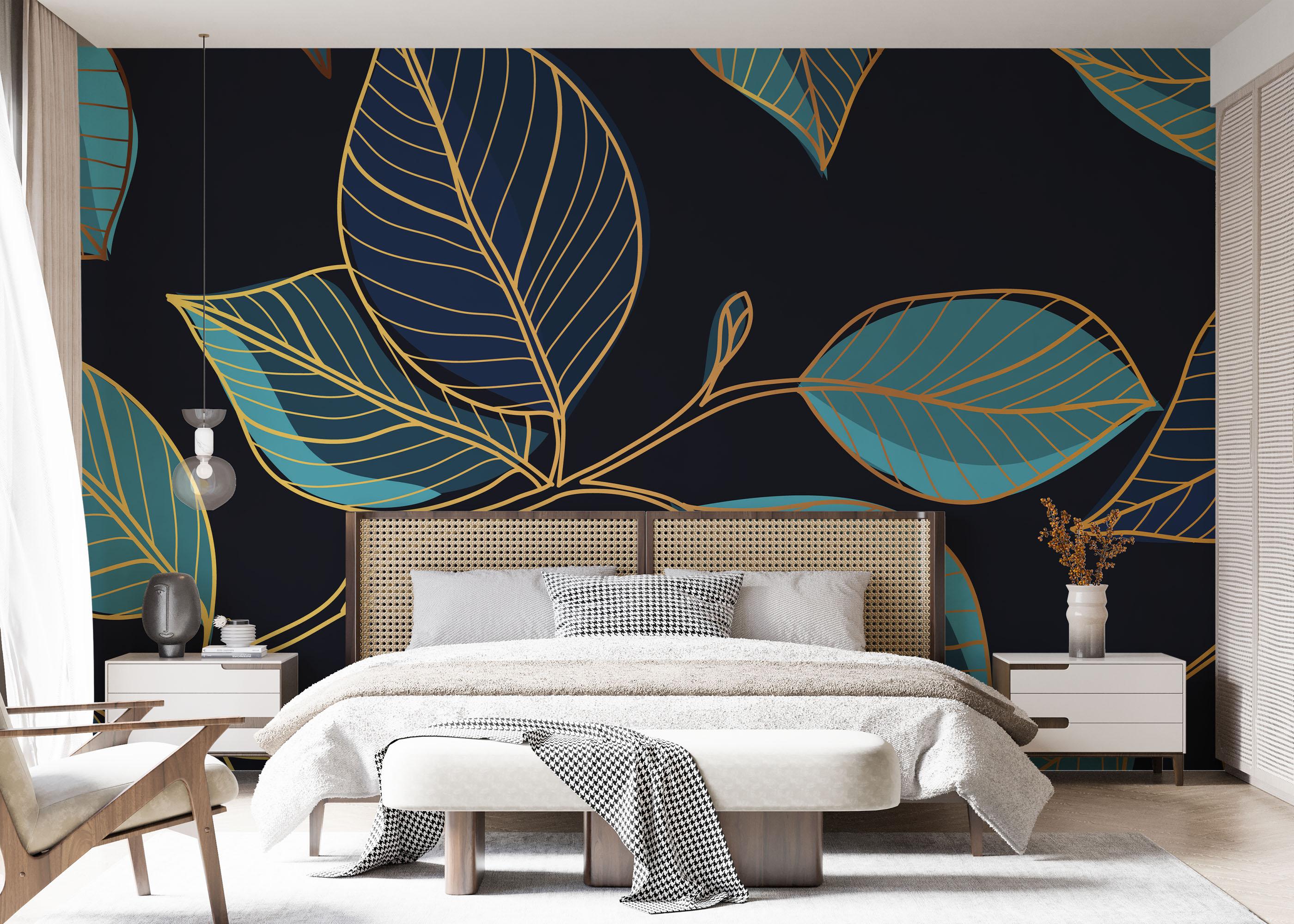 Fototapeta Blue Shades Leaves mockup 7