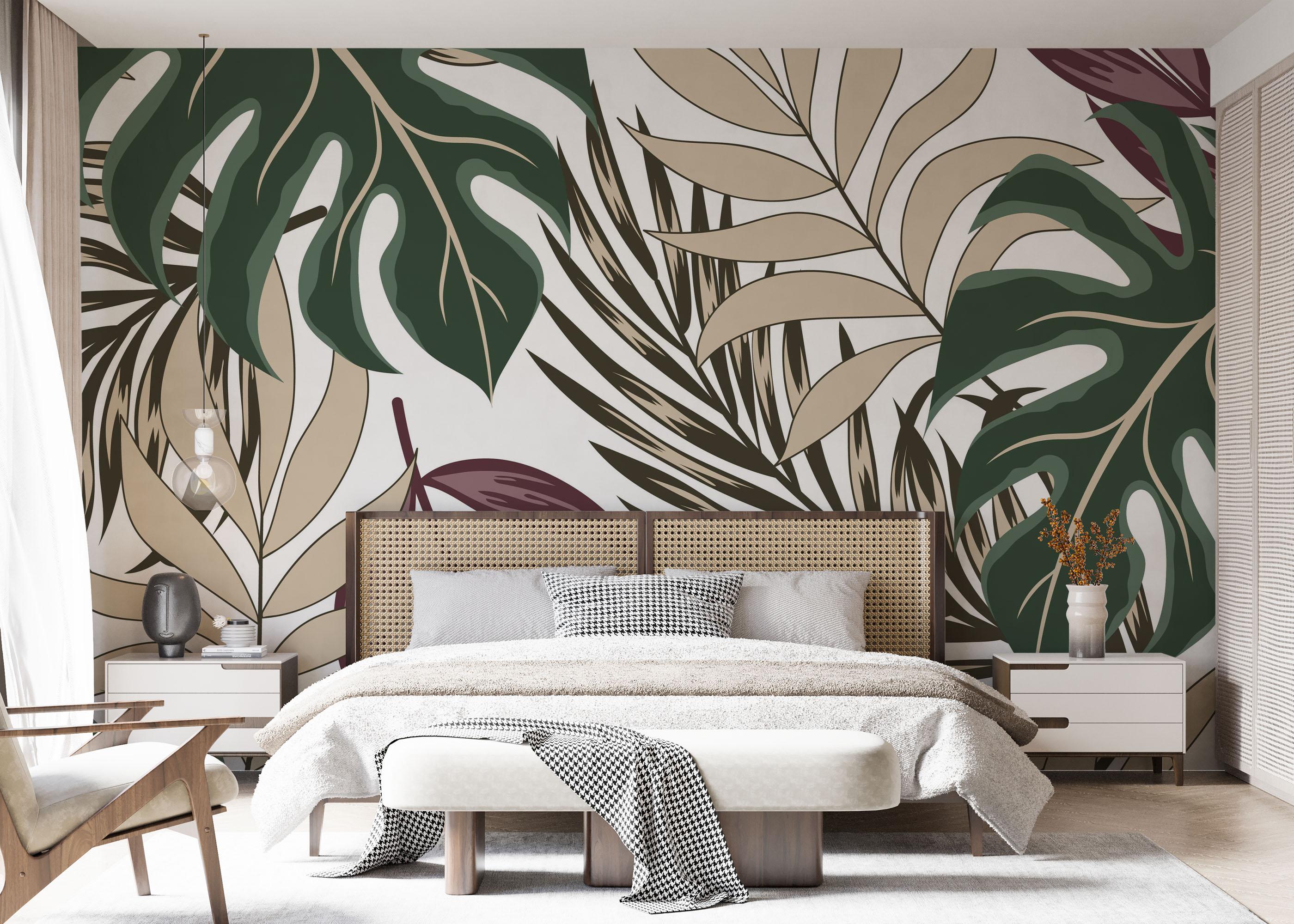 Fototapeta Burgundy Green Leaf mockup 7