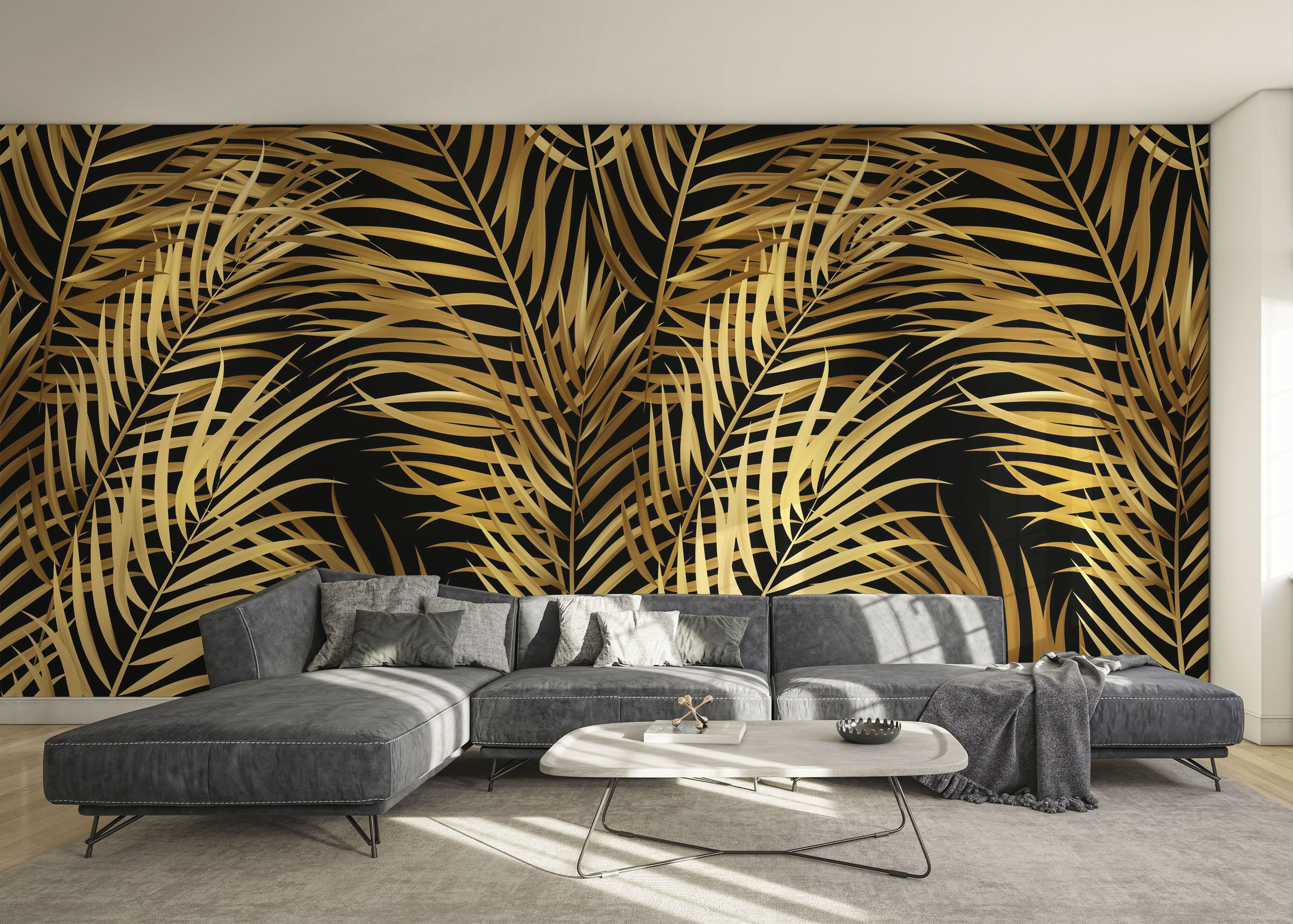 Fototapeta Black Yellow Leaves mockup 0