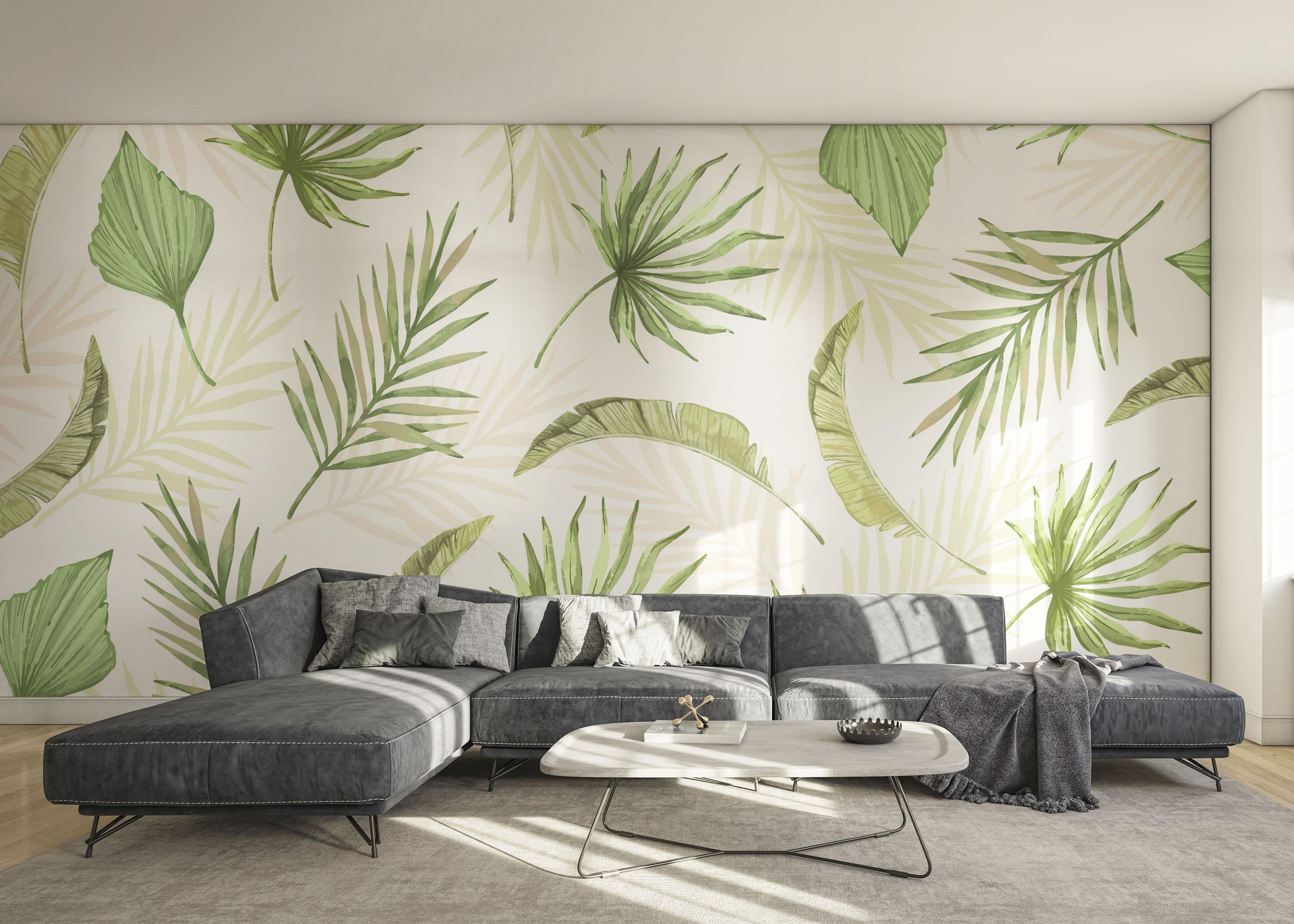 Fototapeta Floating Green Leaves mockup 0