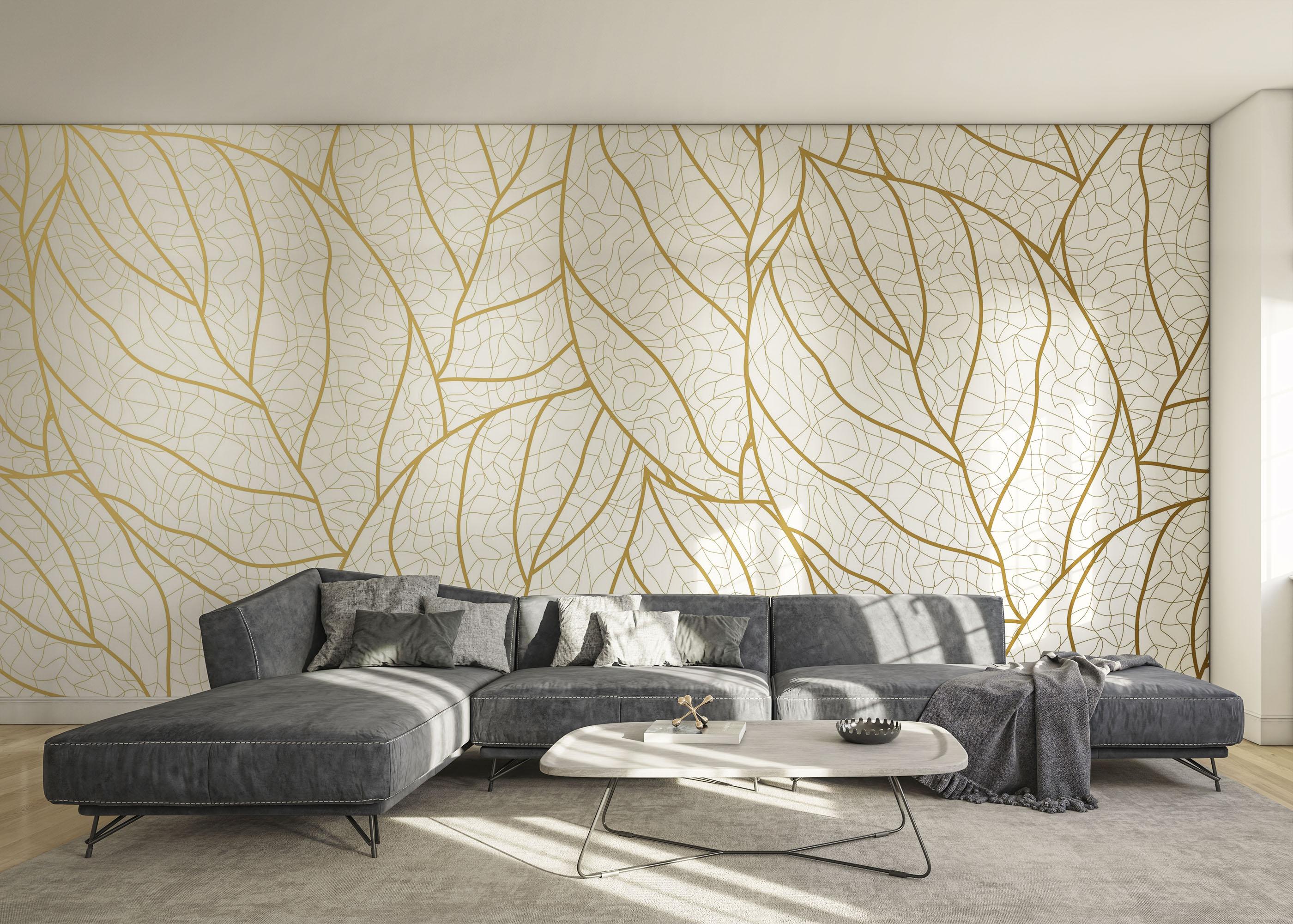 Fototapeta Golden Abstract Leaf mockup 0