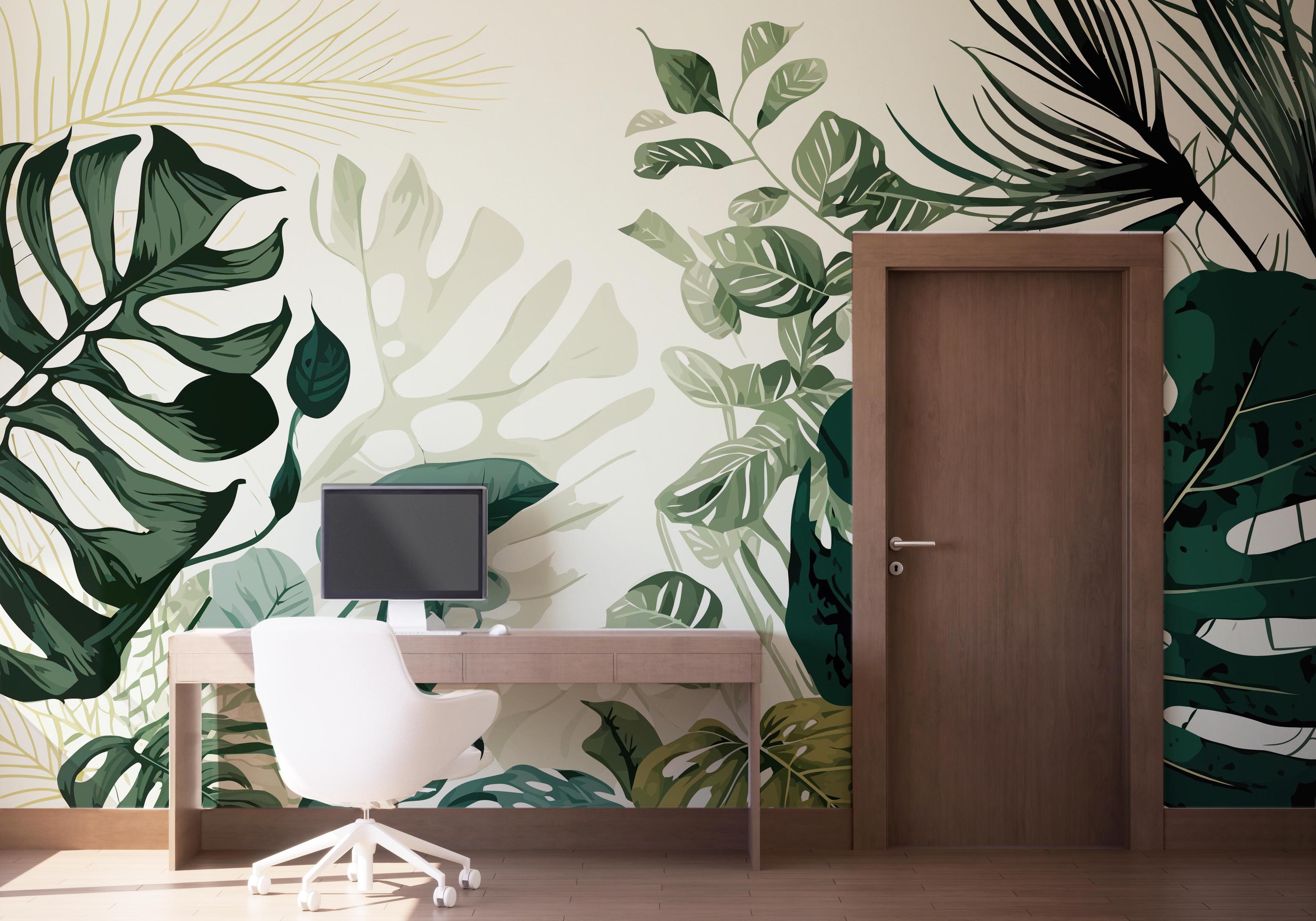 Fototapeta Big Green Leaves mockup 1