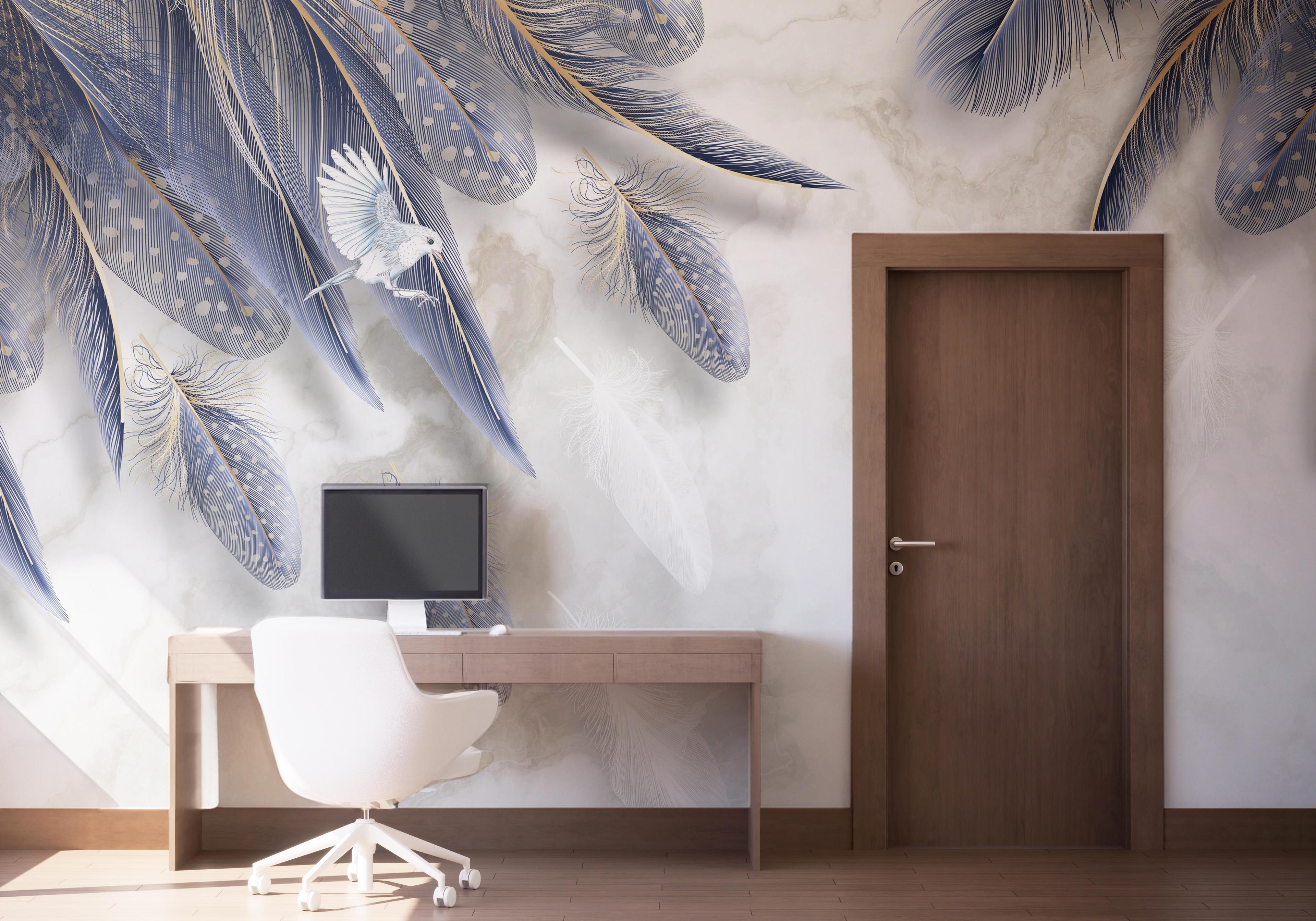 Fototapeta Blue Feather mockup 1