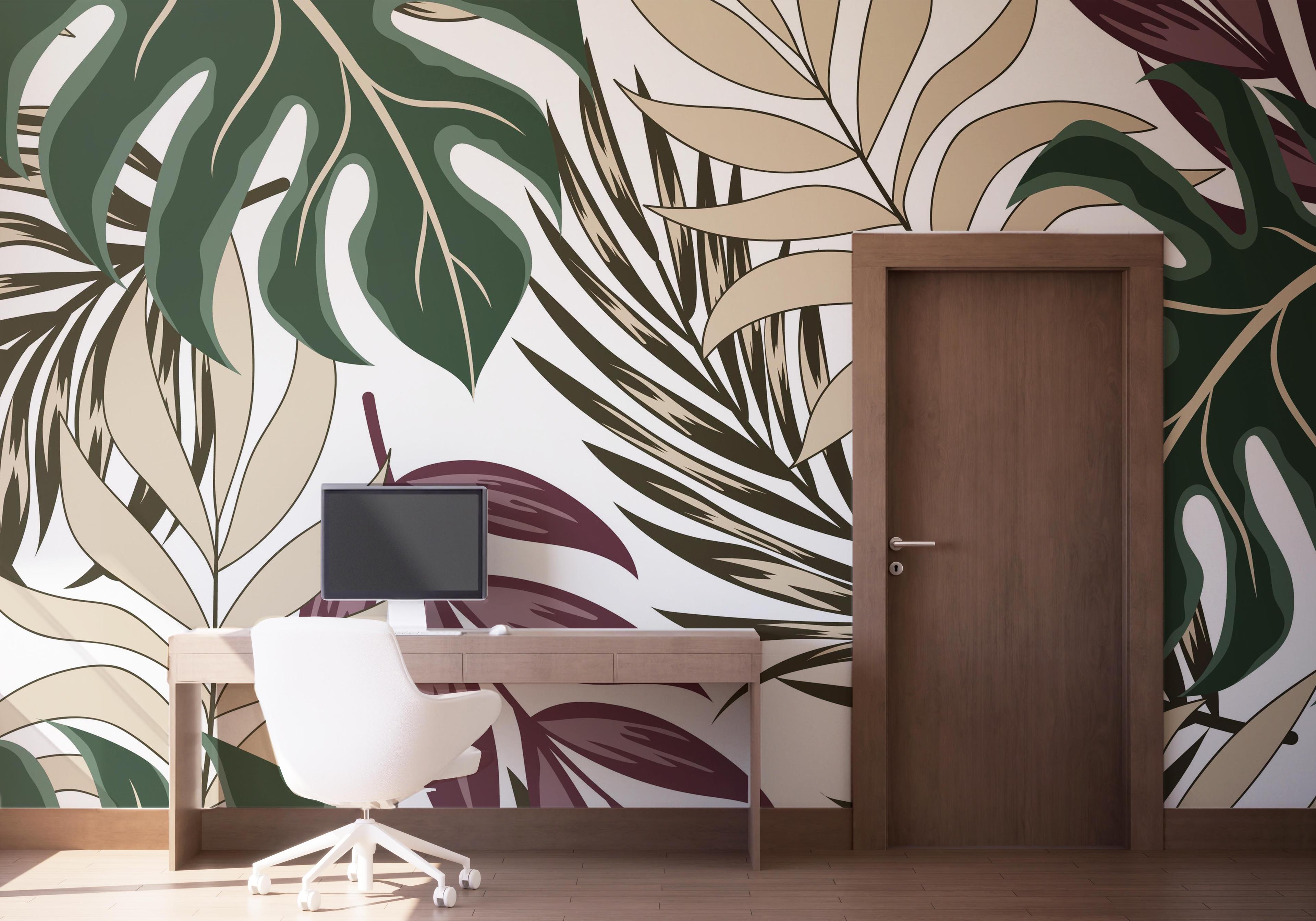 Fototapeta Burgundy Green Leaf mockup 1