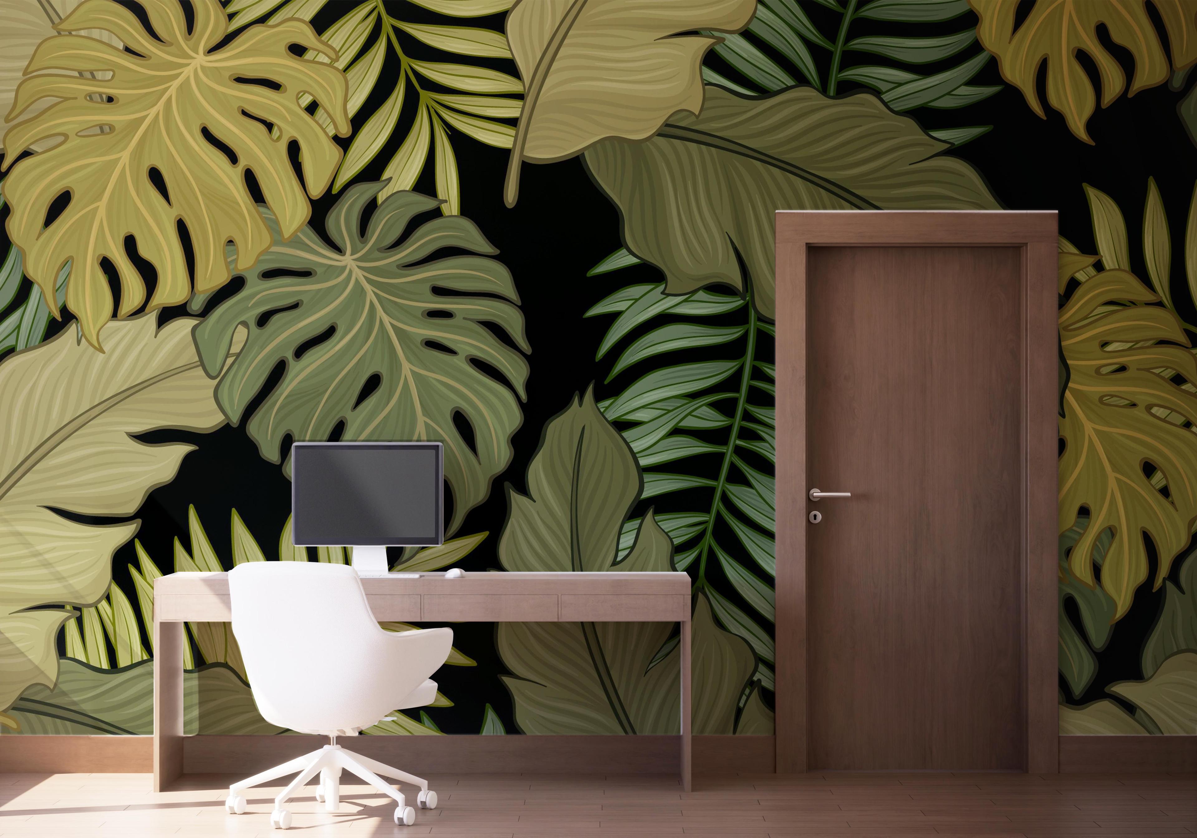 Fototapeta Green Brown Leaves mockup 1