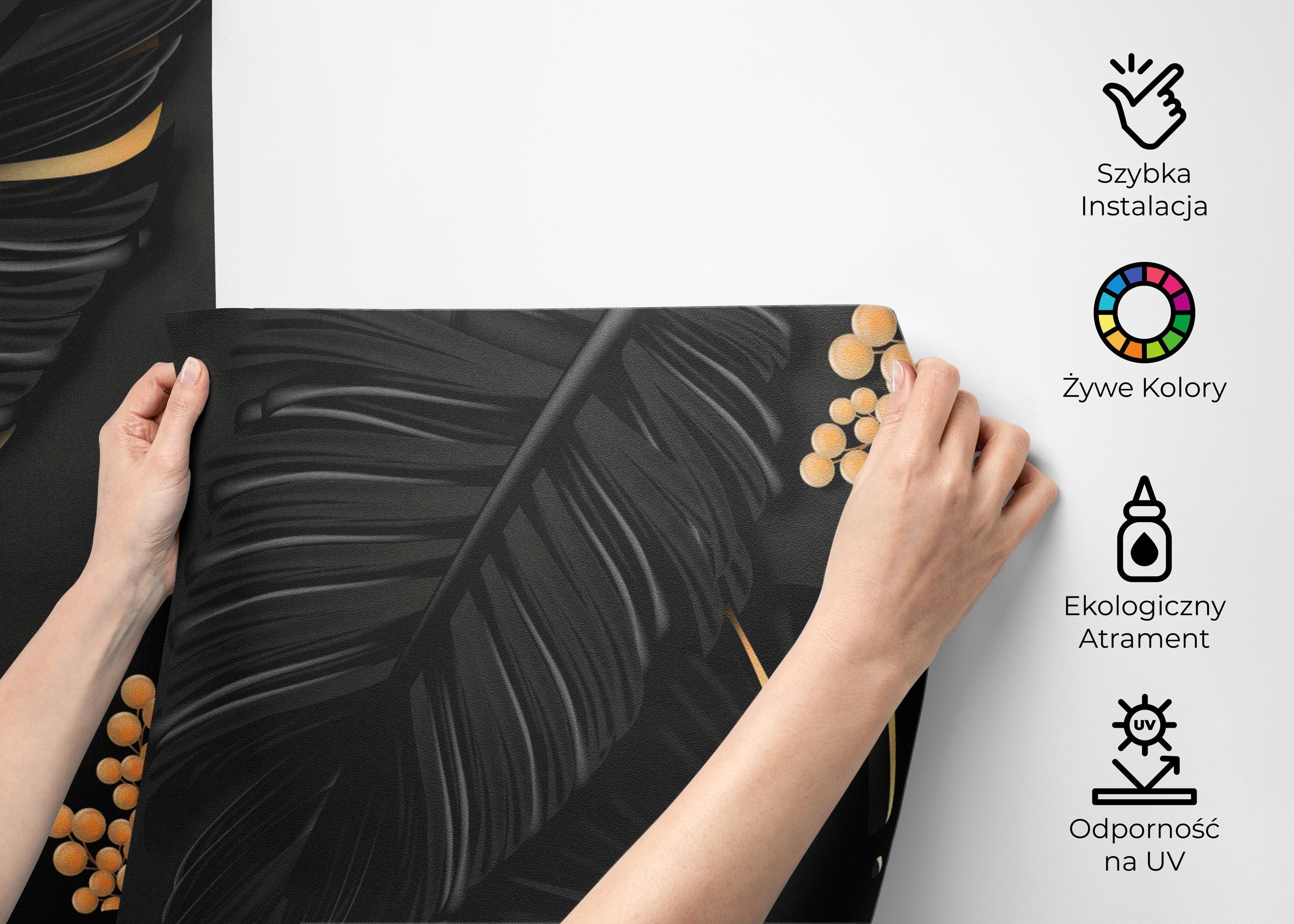 Fototapeta Black Gold Leaf Art mockup 2