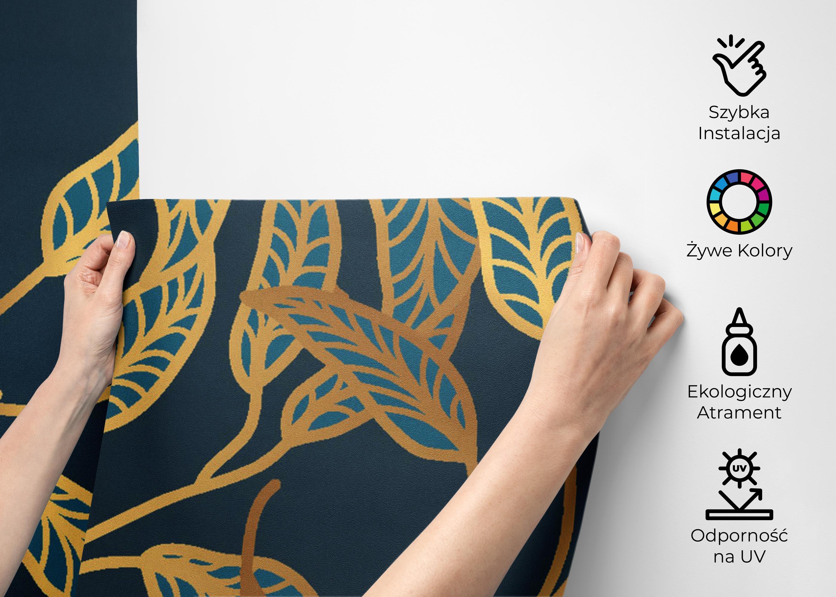 Fototapeta Blue Luxury Leaves mockup 2