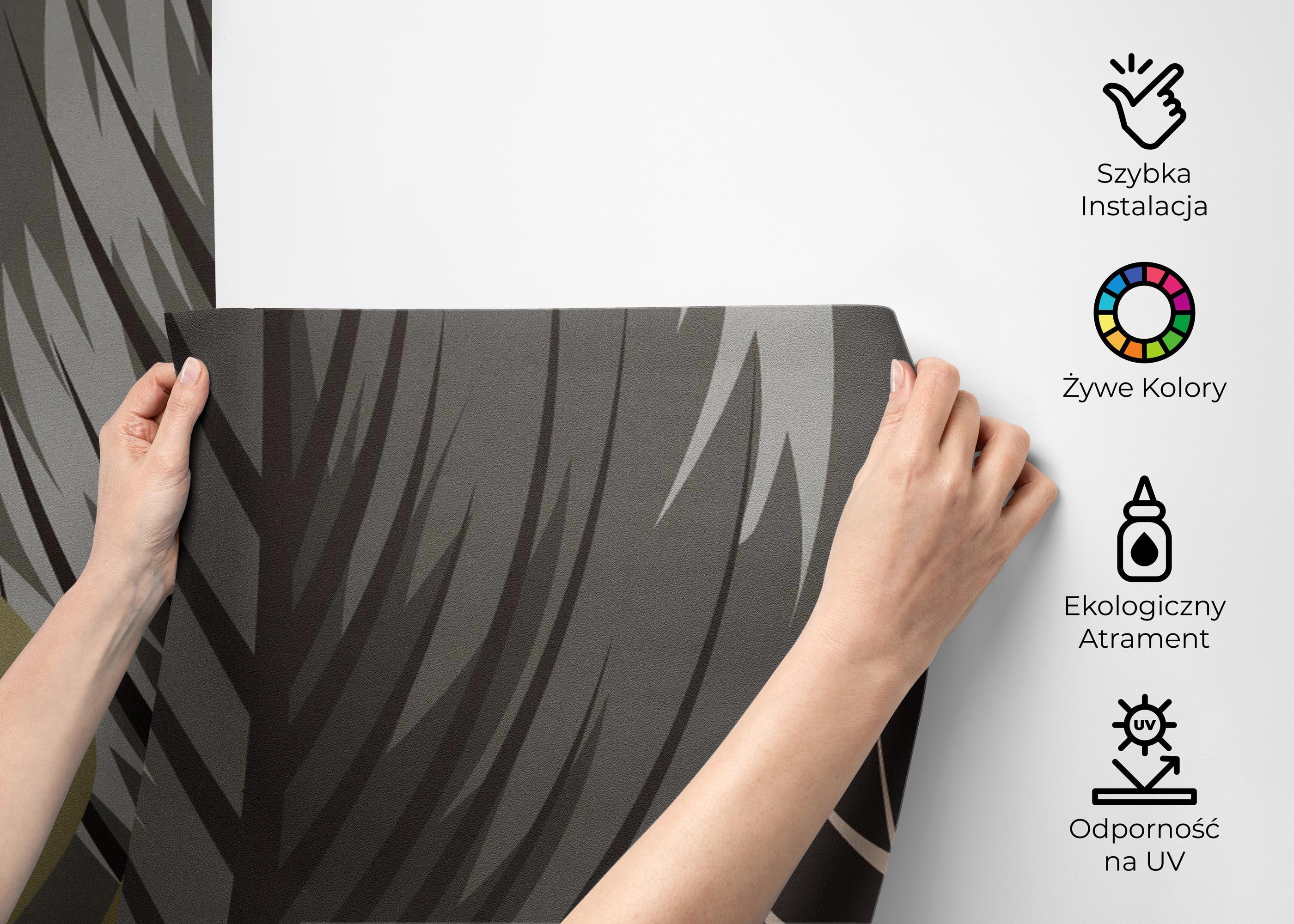 Fototapeta Cream Grey Leaves mockup 2