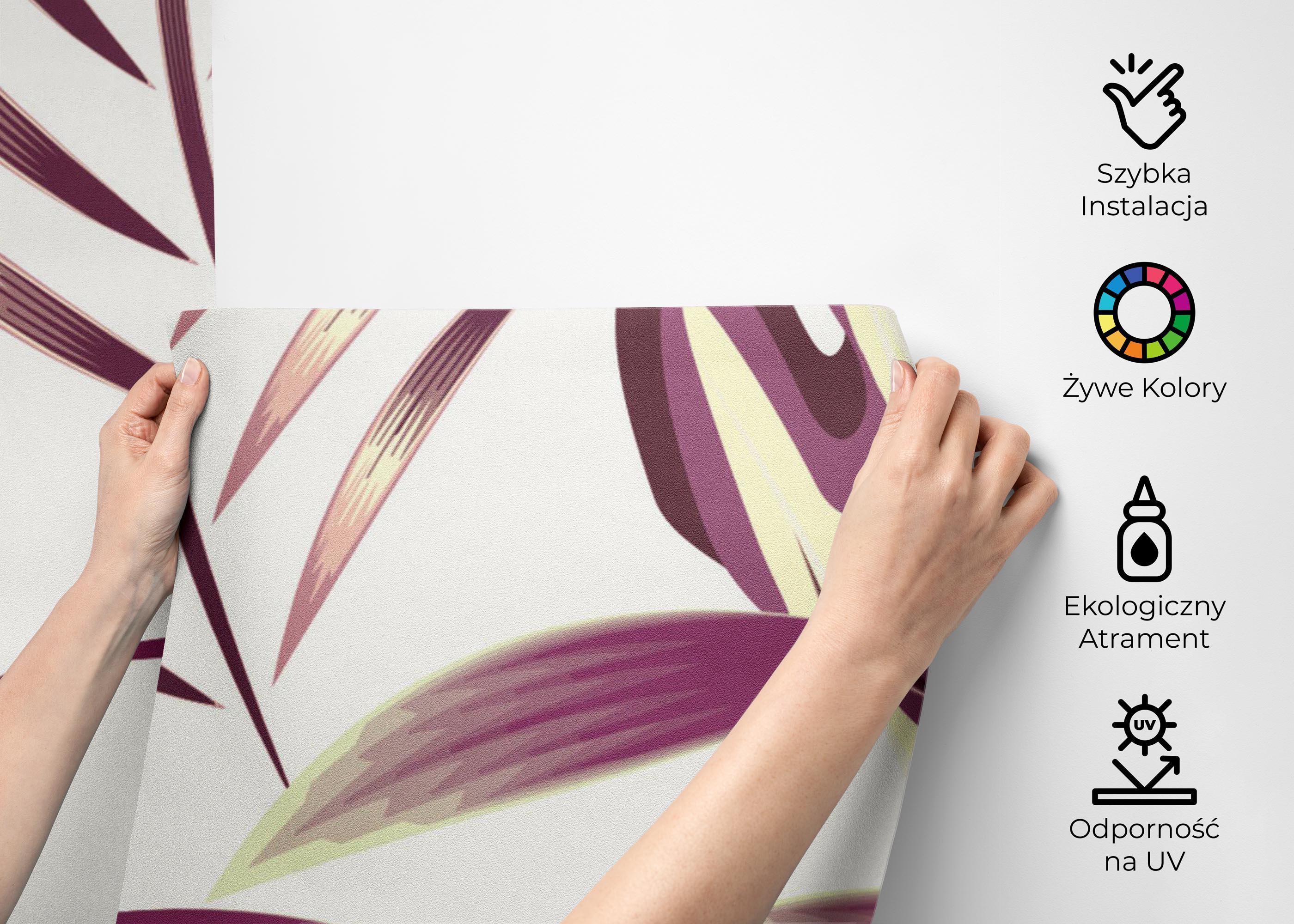 Fototapeta Cream Purple Leaves mockup 2