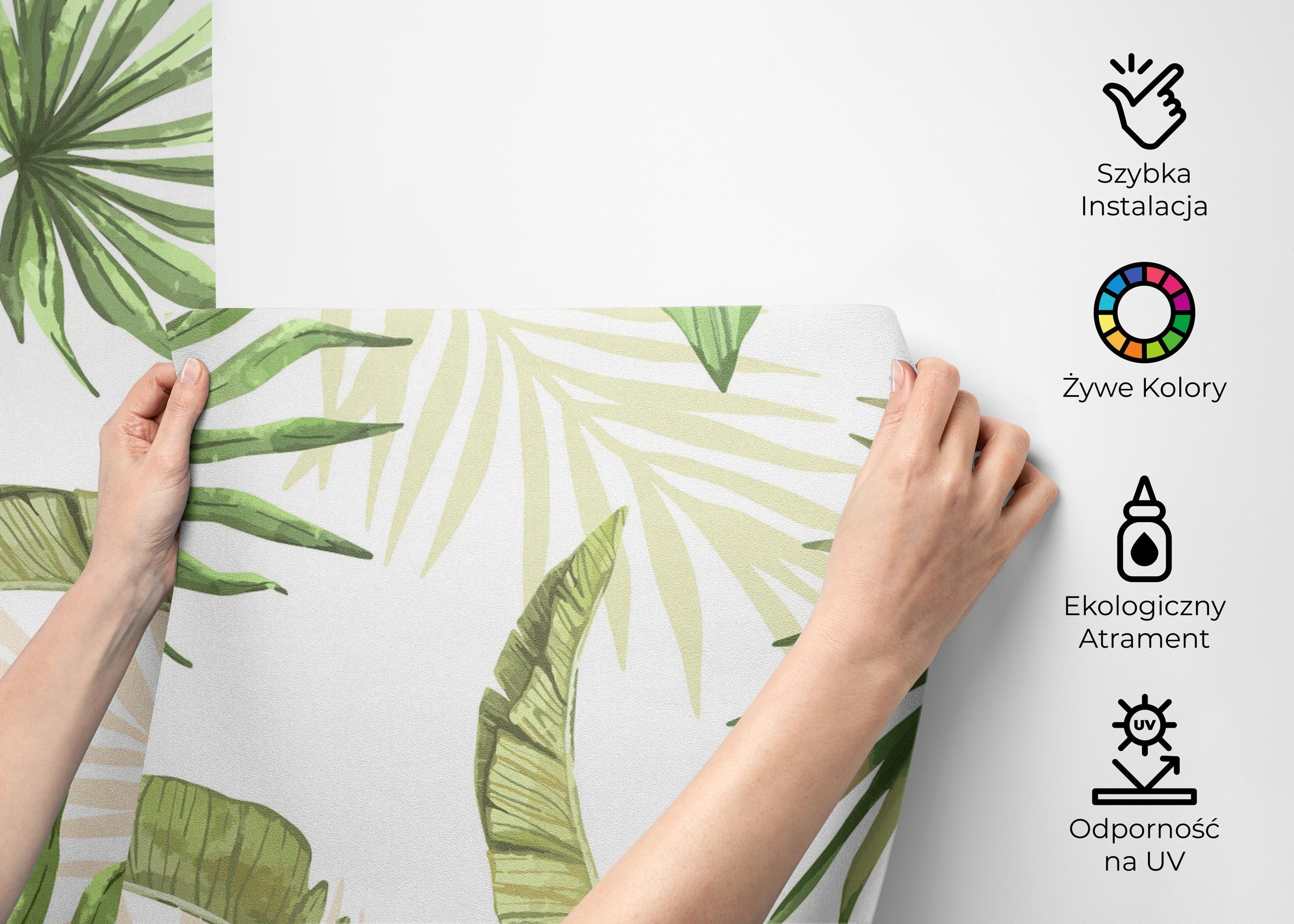 Fototapeta Floating Green Leaves mockup 2