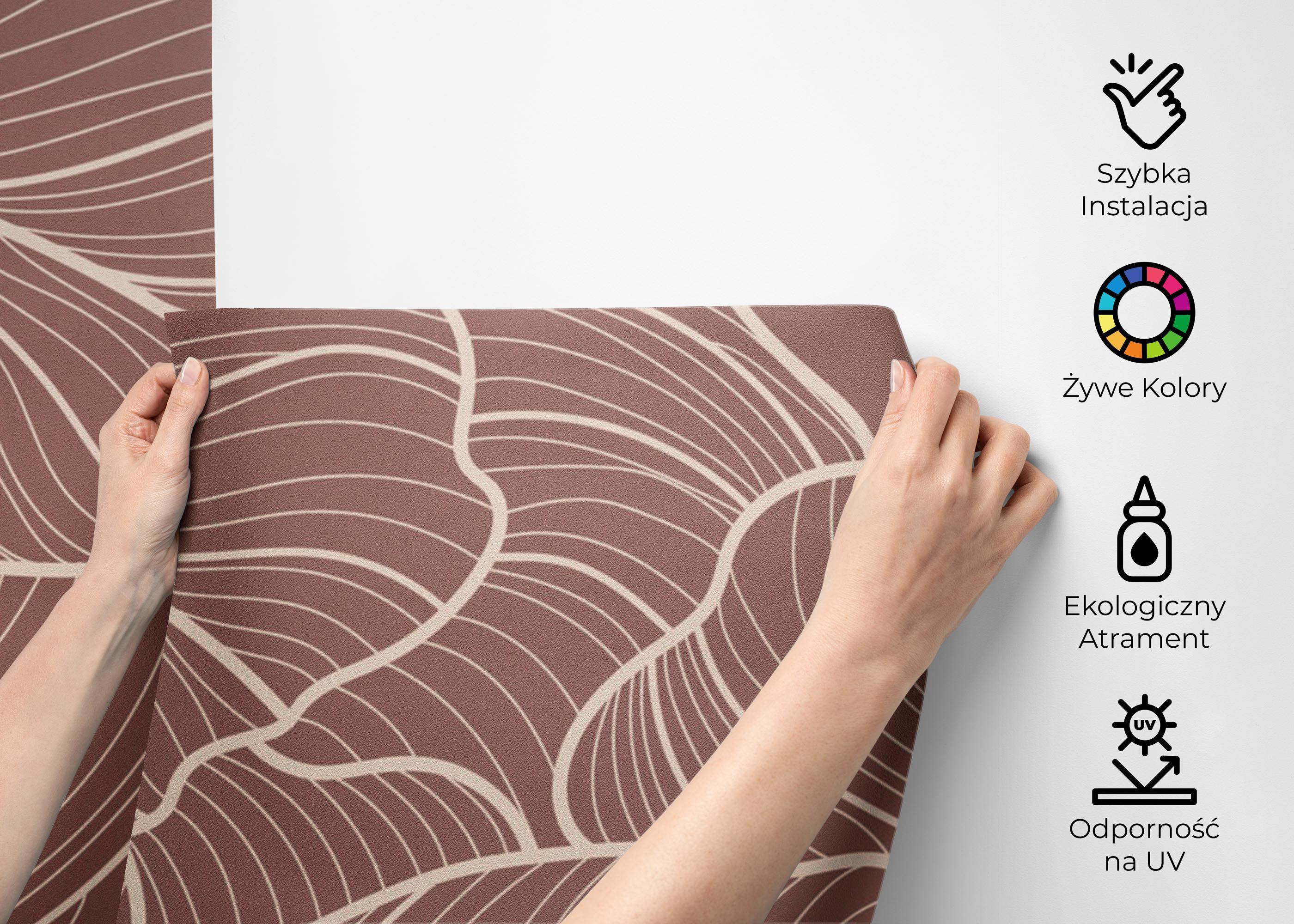 Fototapeta Pink Leaf Wall mockup 2