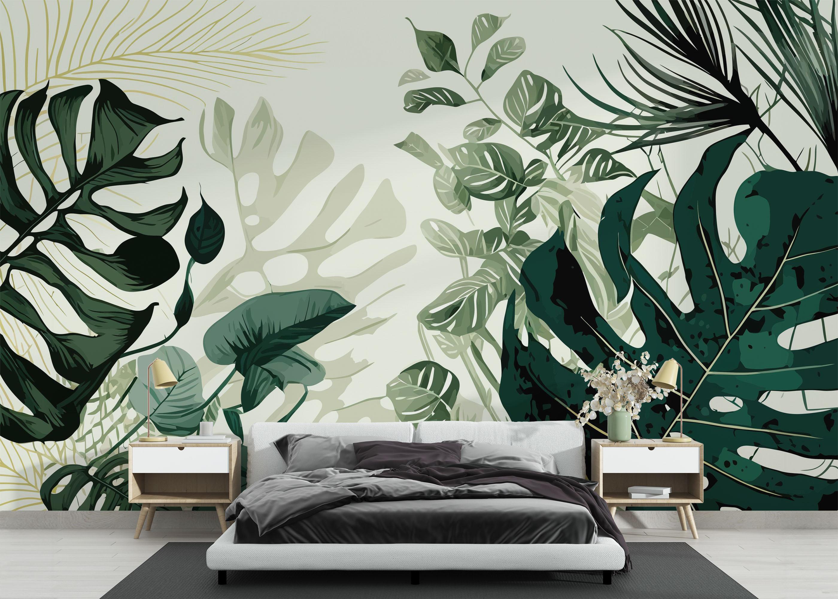 Fototapeta Big Green Leaves mockup 3