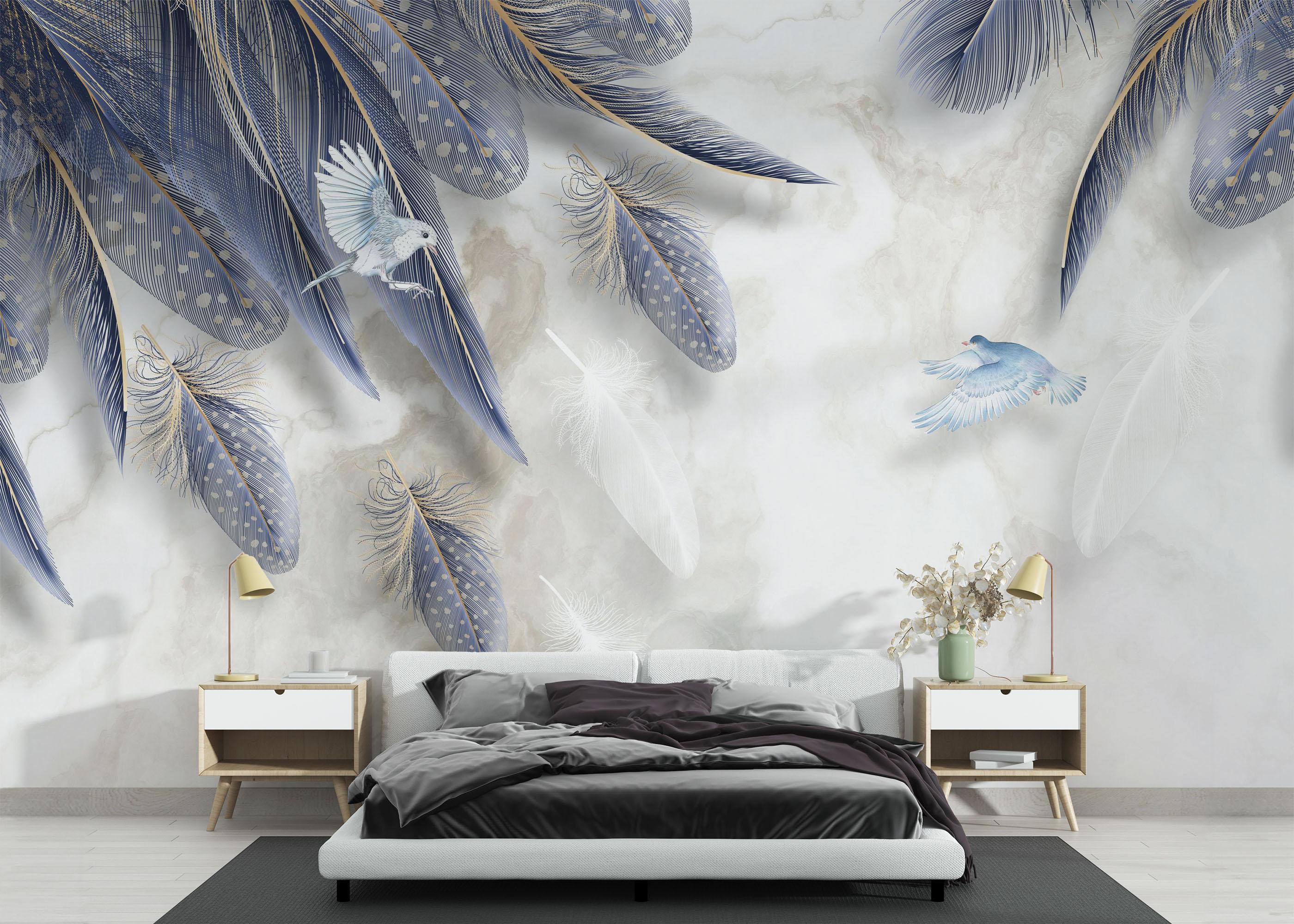 Fototapeta Blue Feather mockup 3