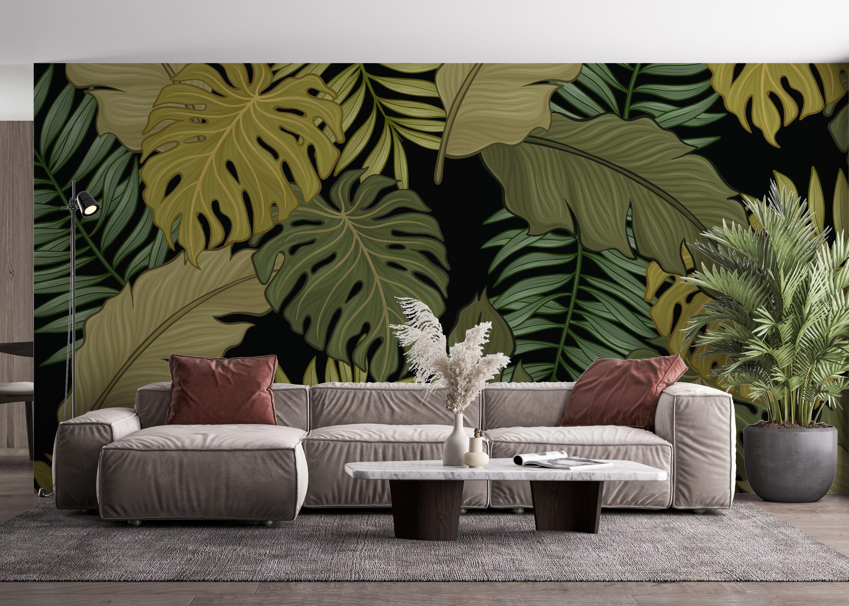 Fototapeta Green Brown Leaves mockup 4