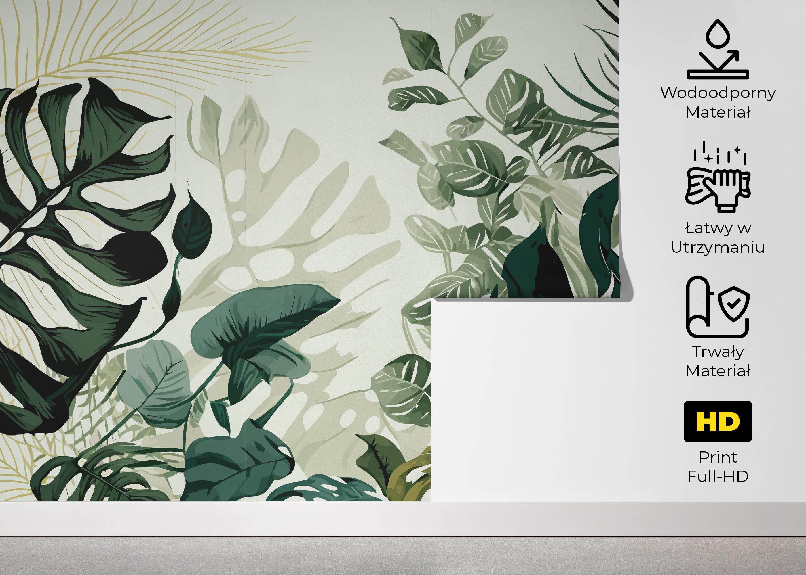 Fototapeta Big Green Leaves mockup 5