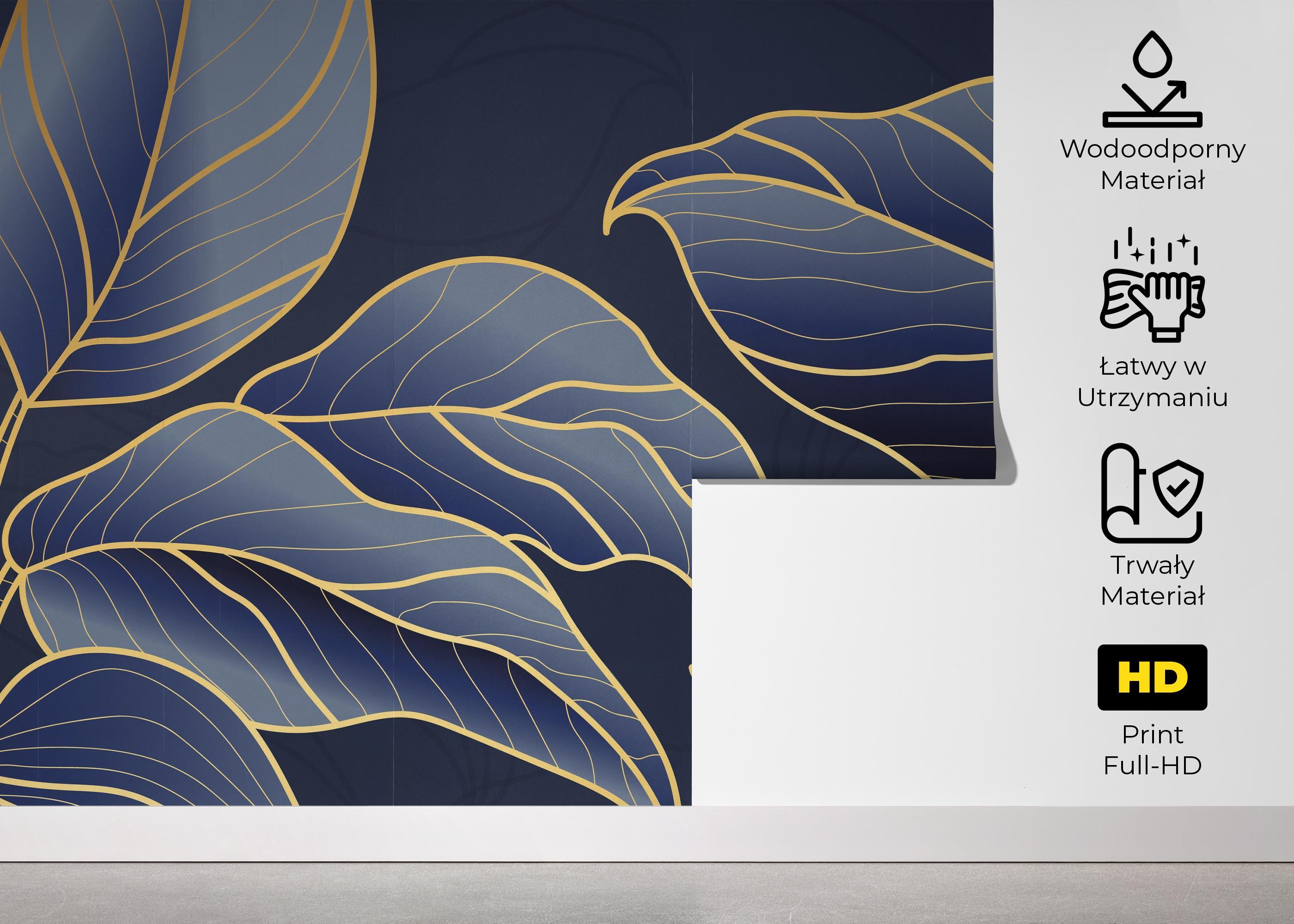 Fototapeta Blue Line Art mockup 5