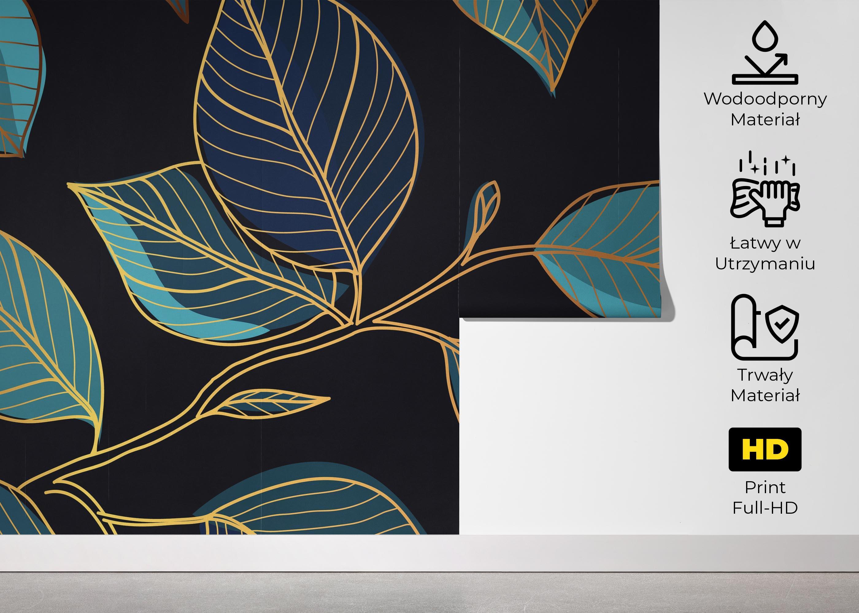 Fototapeta Blue Shades Leaves mockup 5