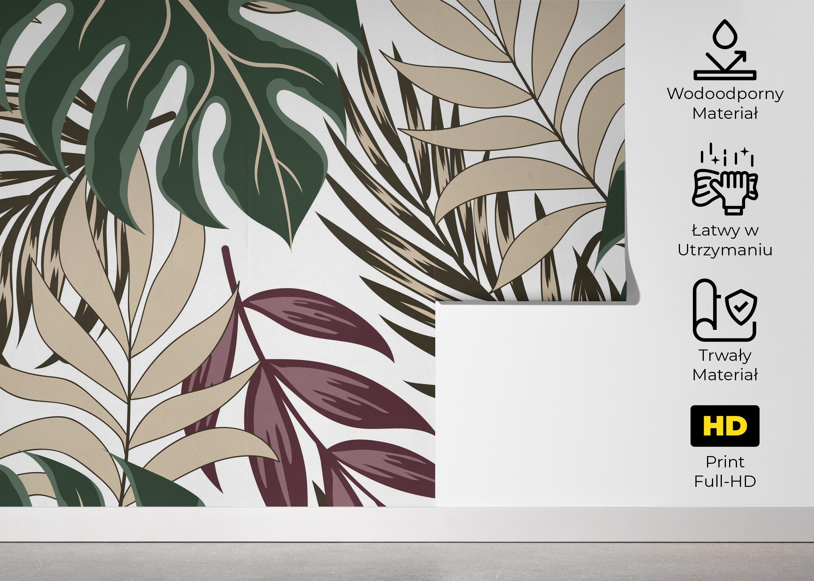 Fototapeta Burgundy Green Leaf mockup 5