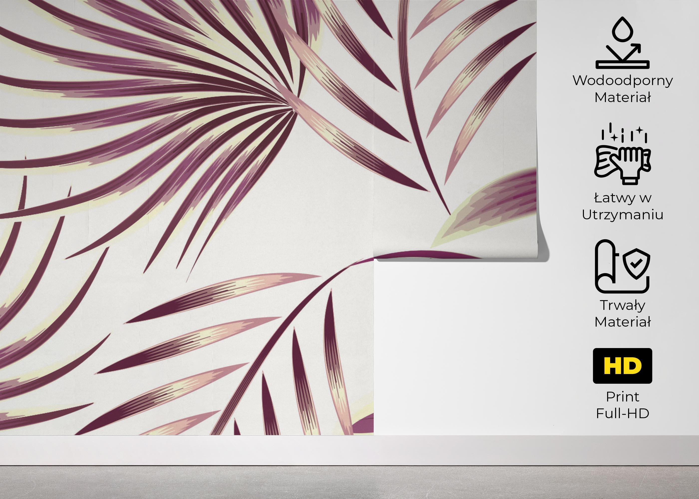 Fototapeta Cream Purple Leaves mockup 5