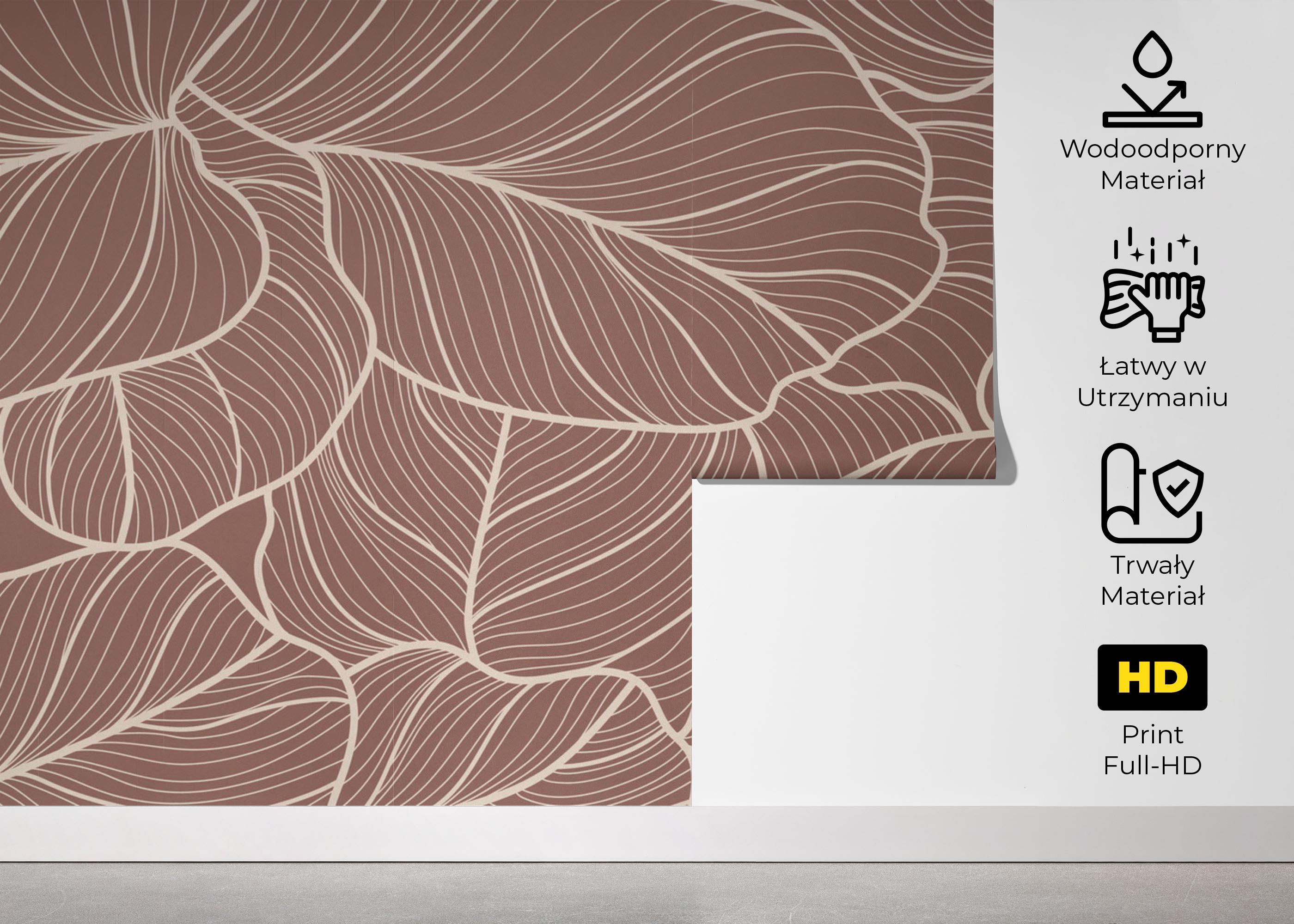 Fototapeta Pink Leaf Wall mockup 5
