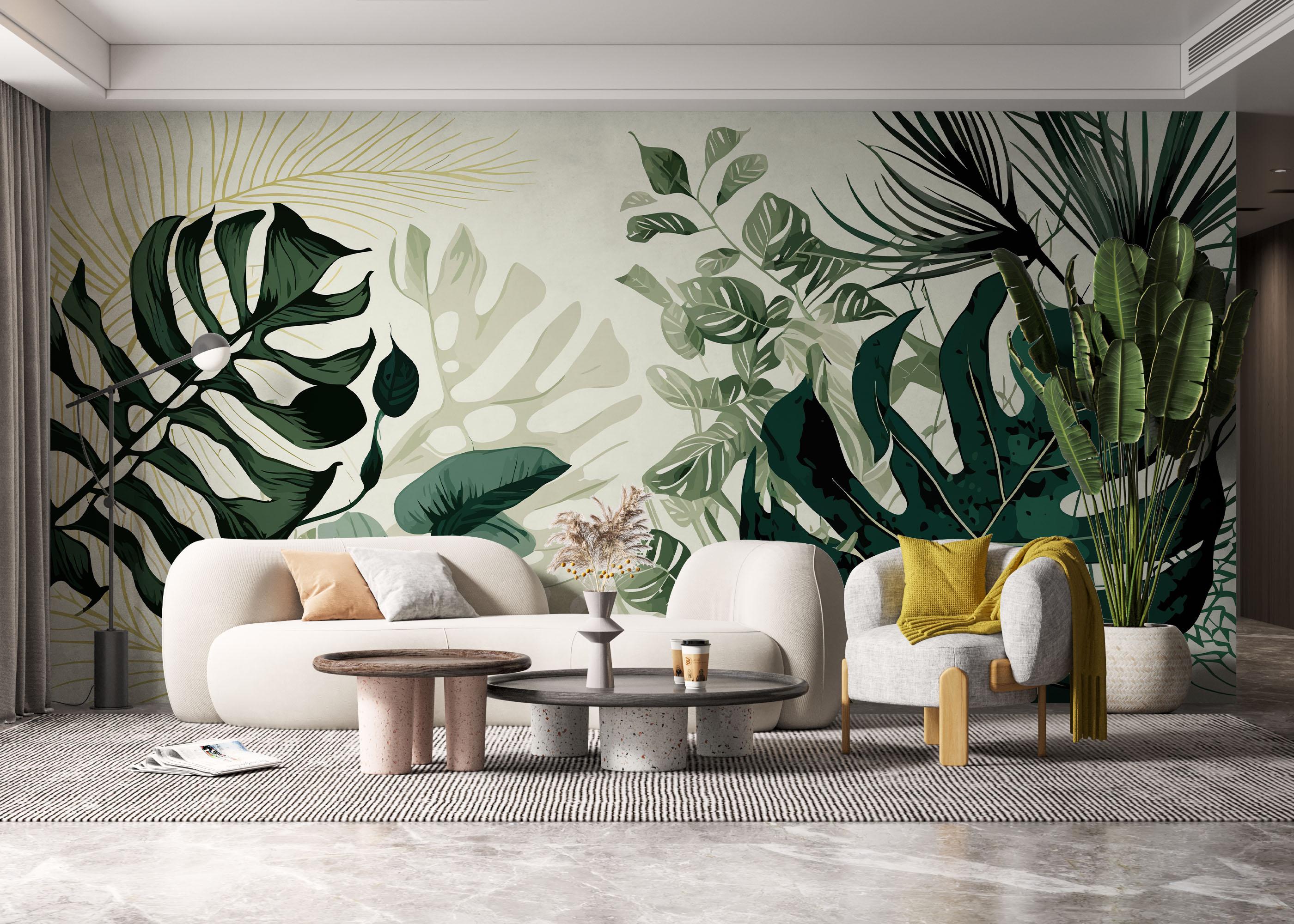 Fototapeta Big Green Leaves mockup 6