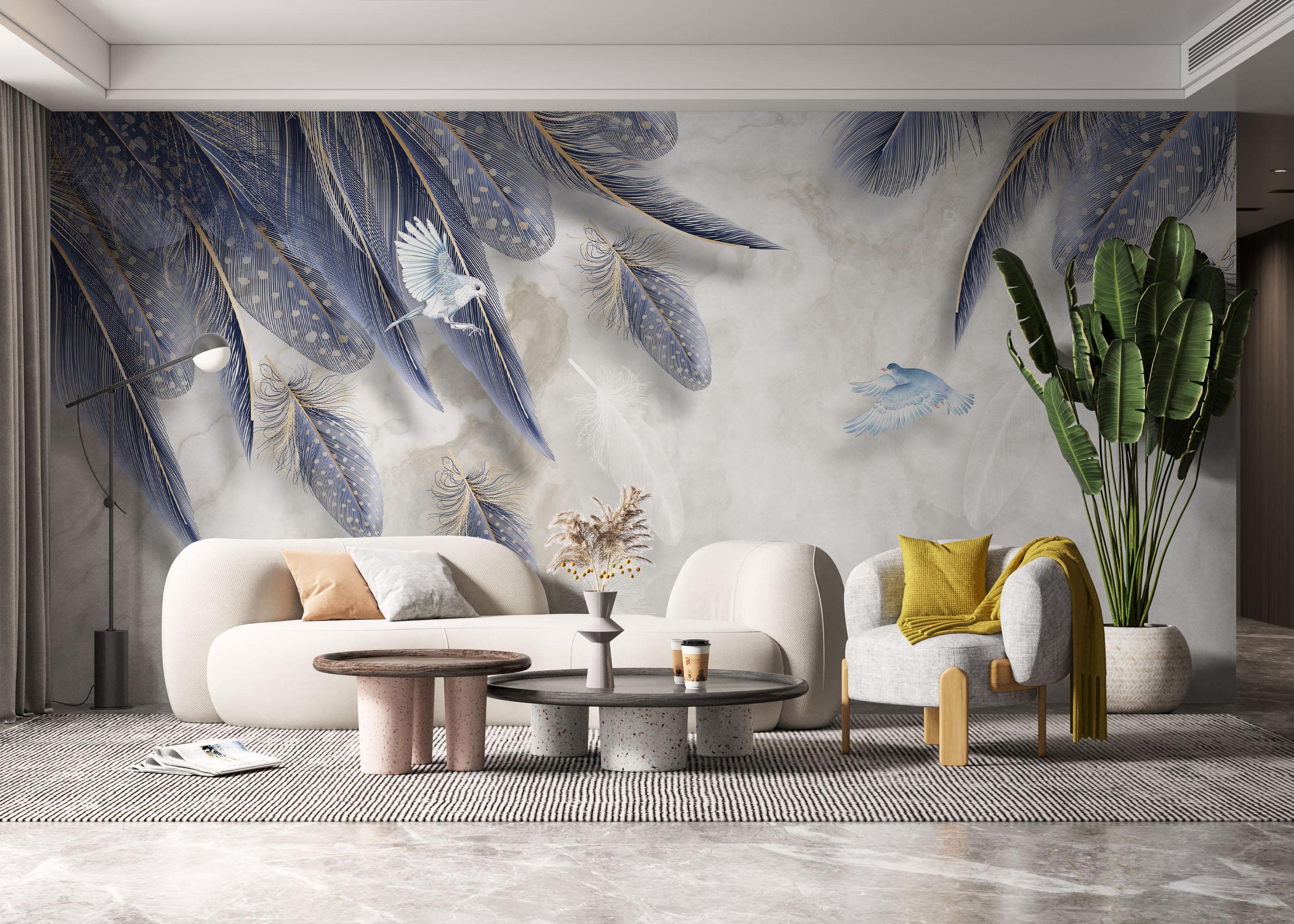 Fototapeta Blue Feather mockup 6