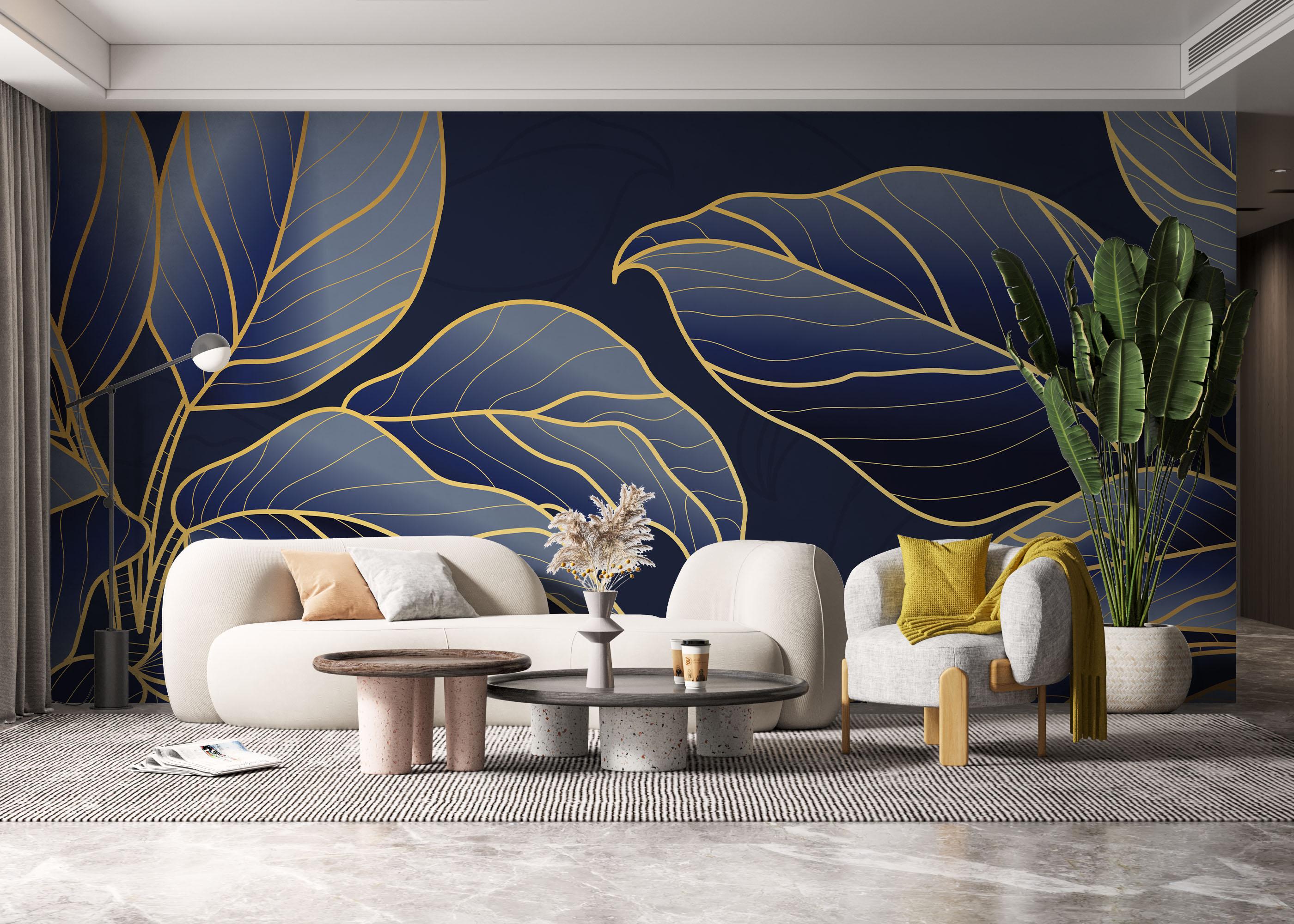 Fototapeta Blue Line Art mockup 6