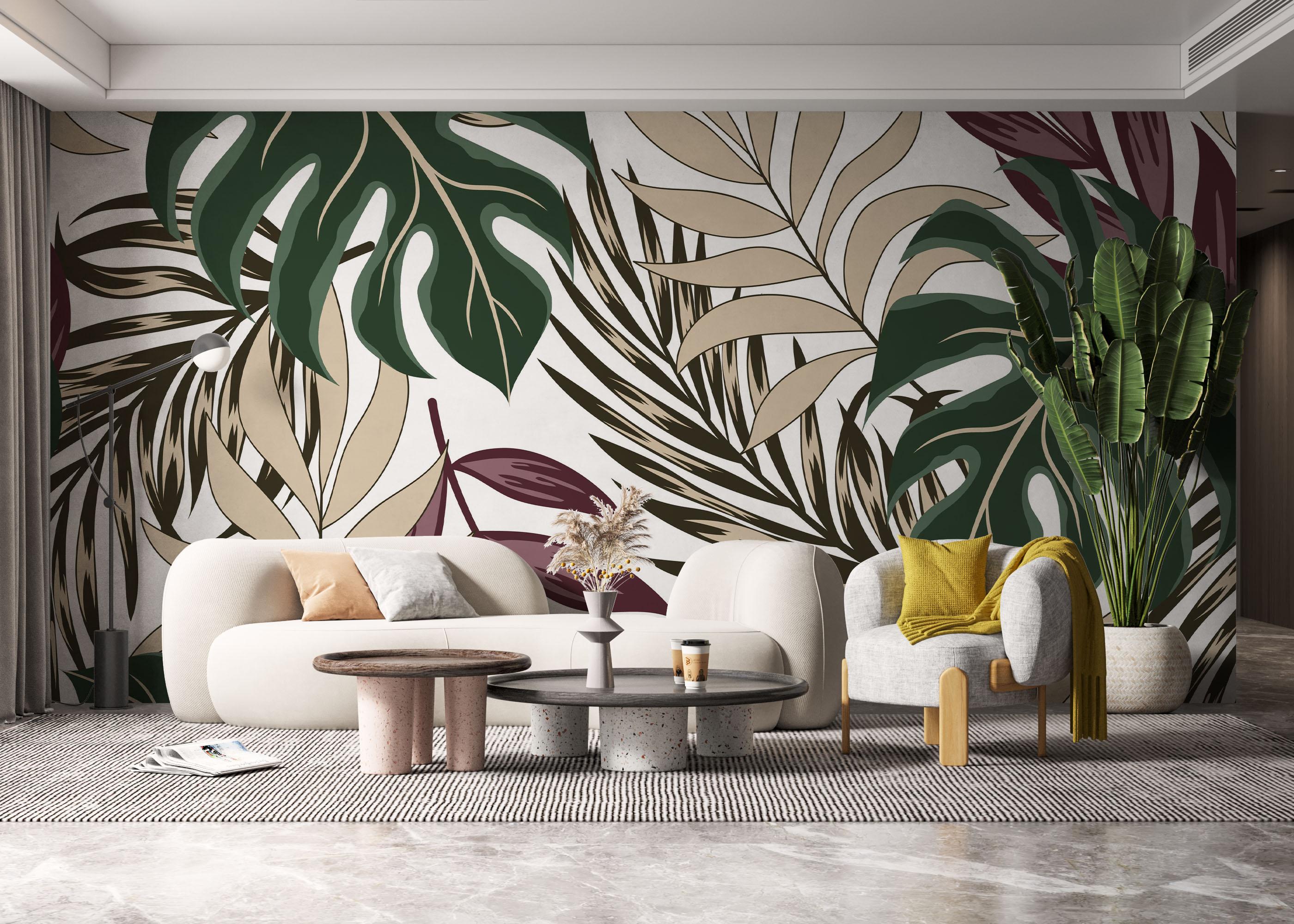 Fototapeta Burgundy Green Leaf mockup 6