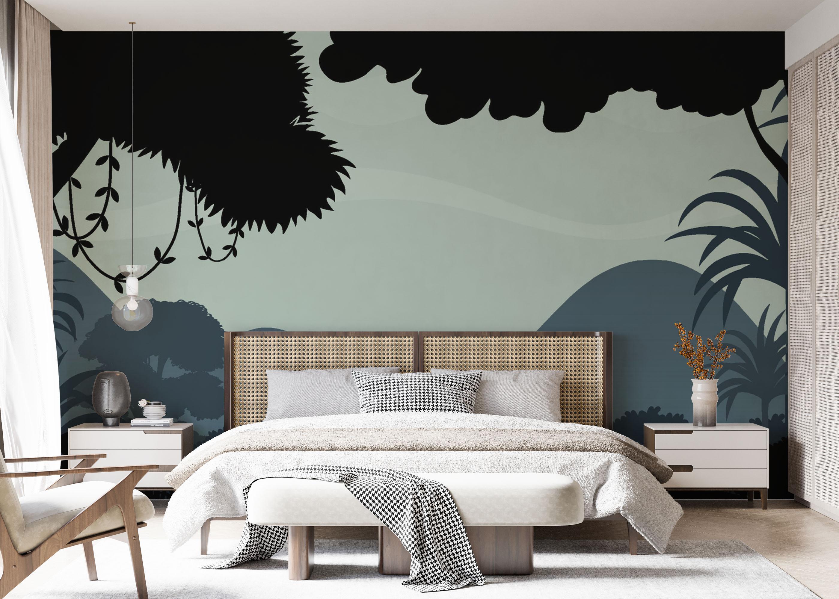 Fototapeta Black Blue Forest mockup 7