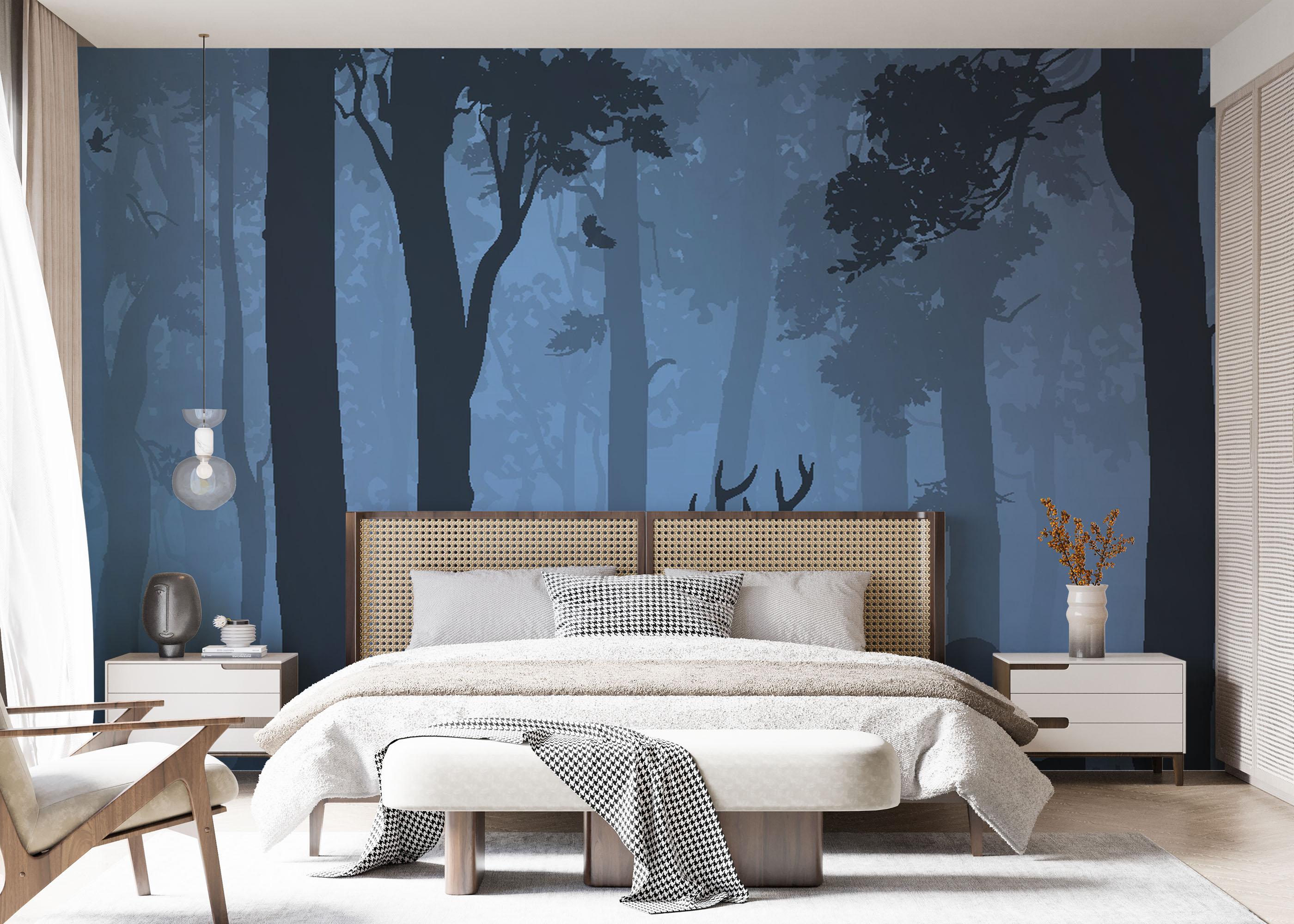 Fototapeta Blue Forest Deer mockup 7