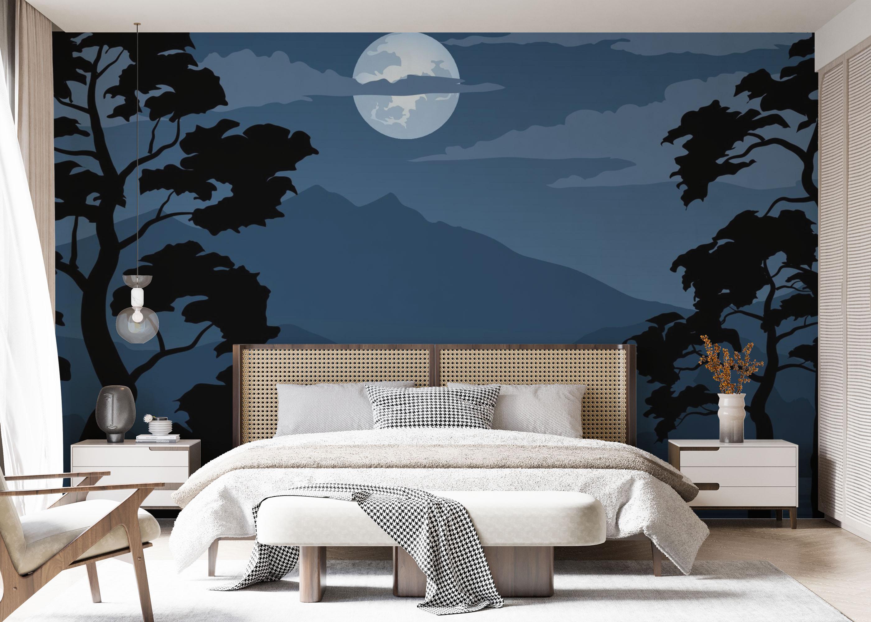 Fototapeta Blue Moonlight Night mockup 7
