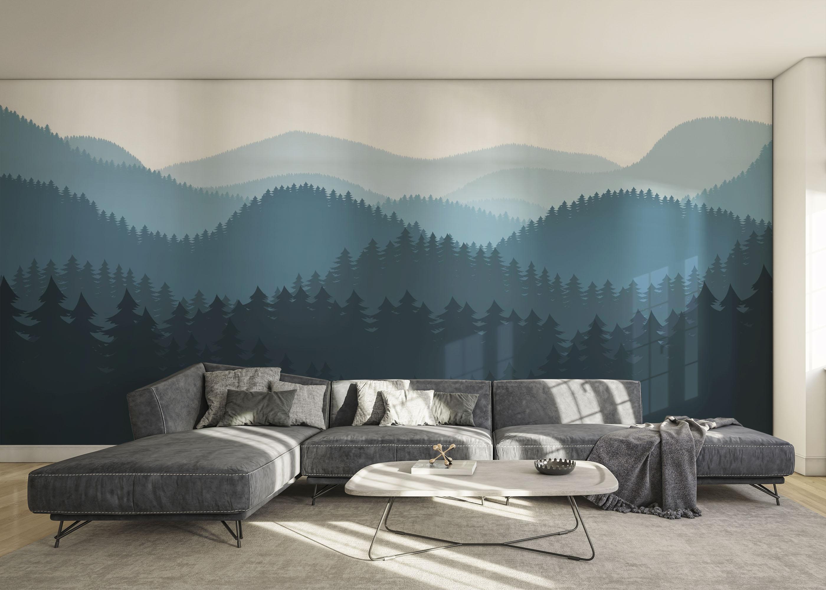 Fototapeta Blue Forest Cartoon mockup 0